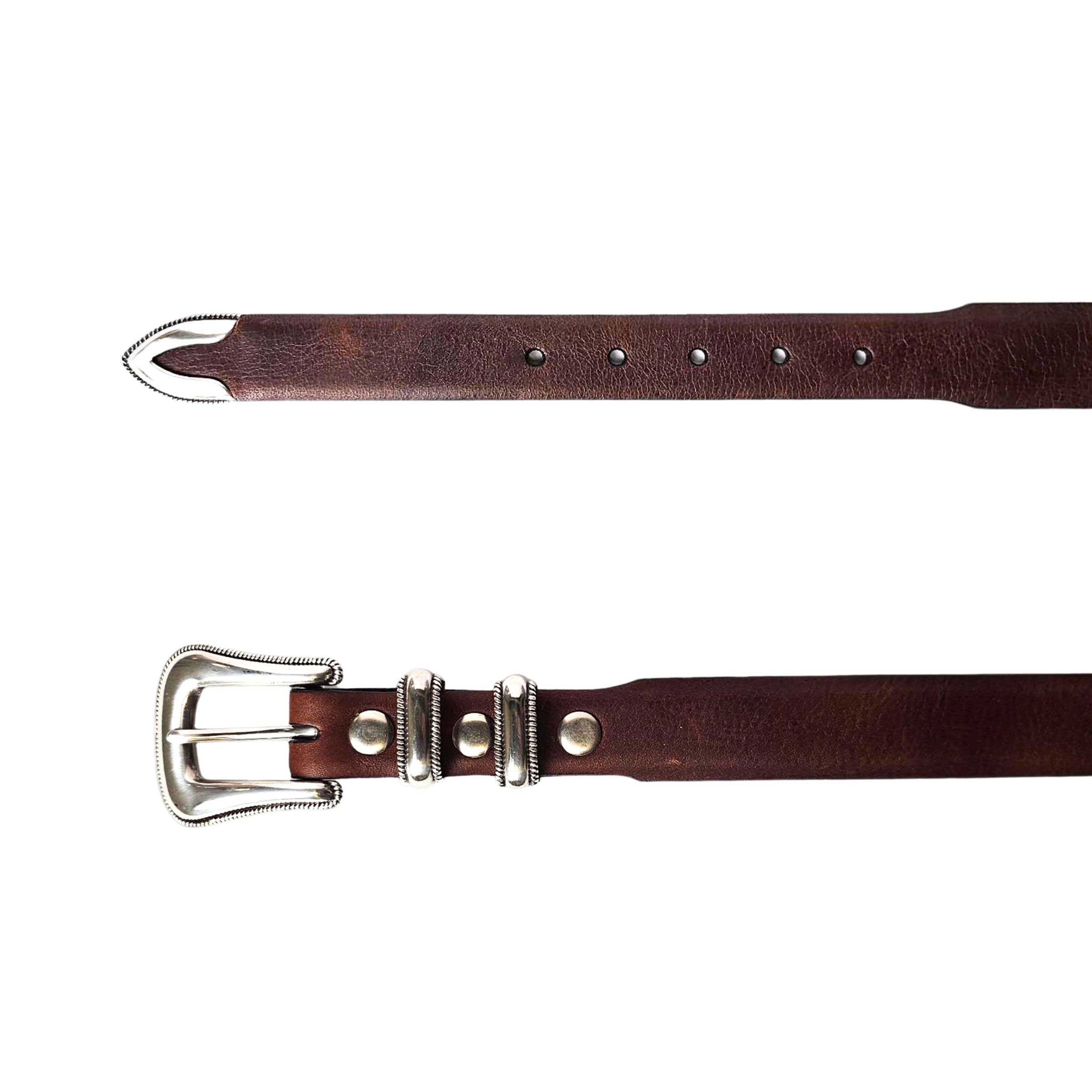 Lejon Belts Mc Coy II Bison Leather Western Belt - Saddle