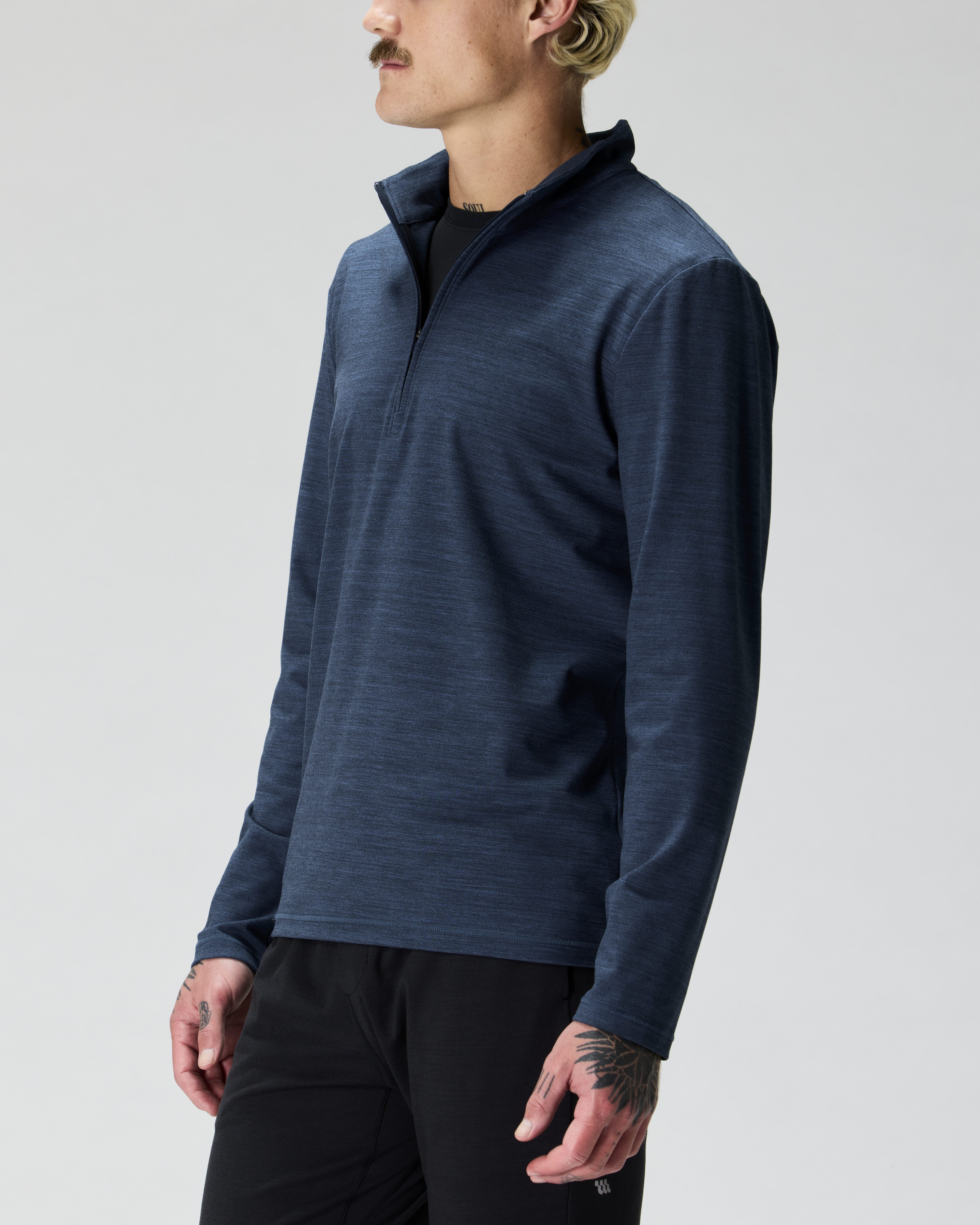 Wellen Wellknit Half Zip - Navy Heather | Quarter Zip