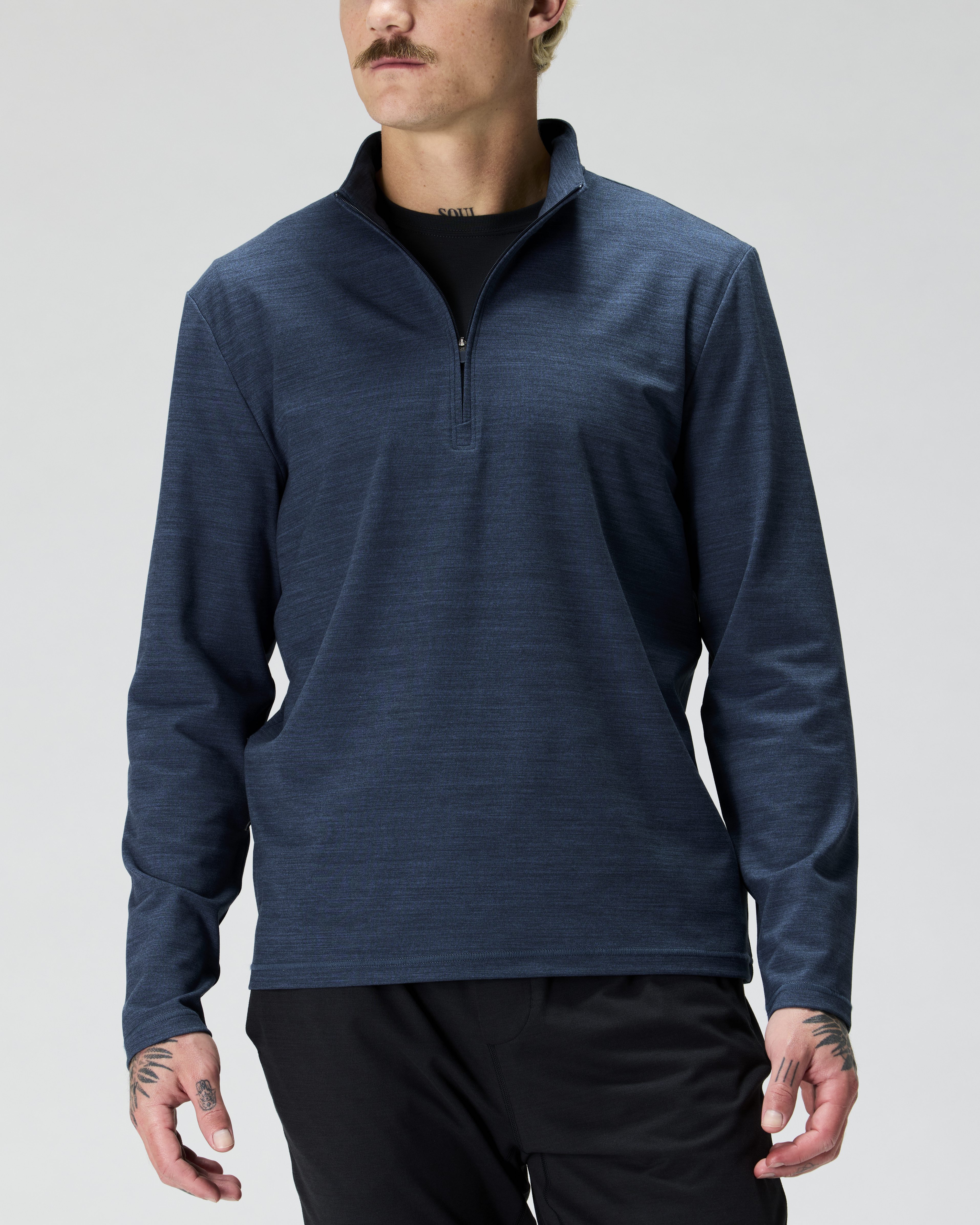 Wellen Wellknit Half Zip - Navy Heather | Quarter Zip