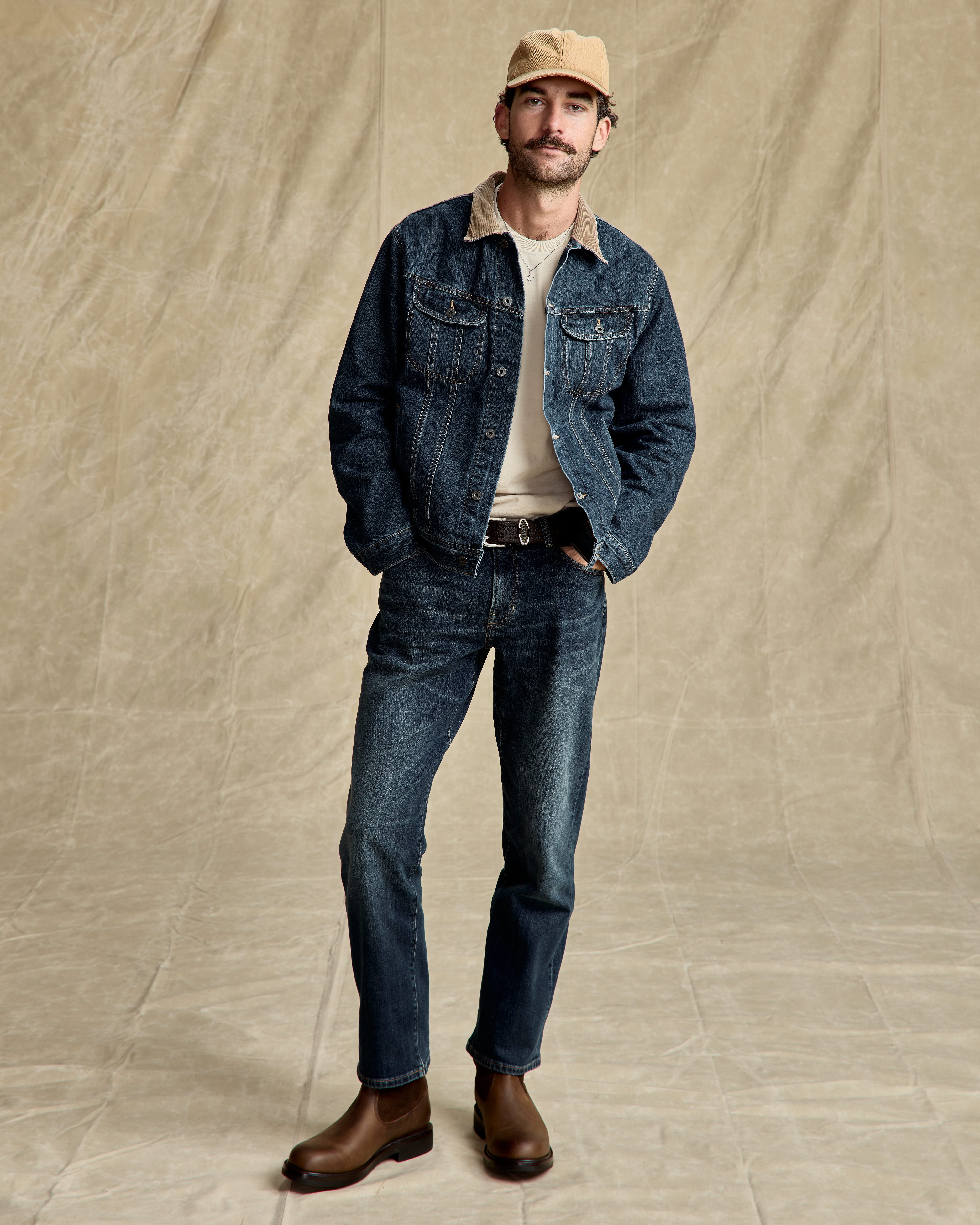 Flint and Tinder Flannel-Lined Denim Trucker Jacket - Dark