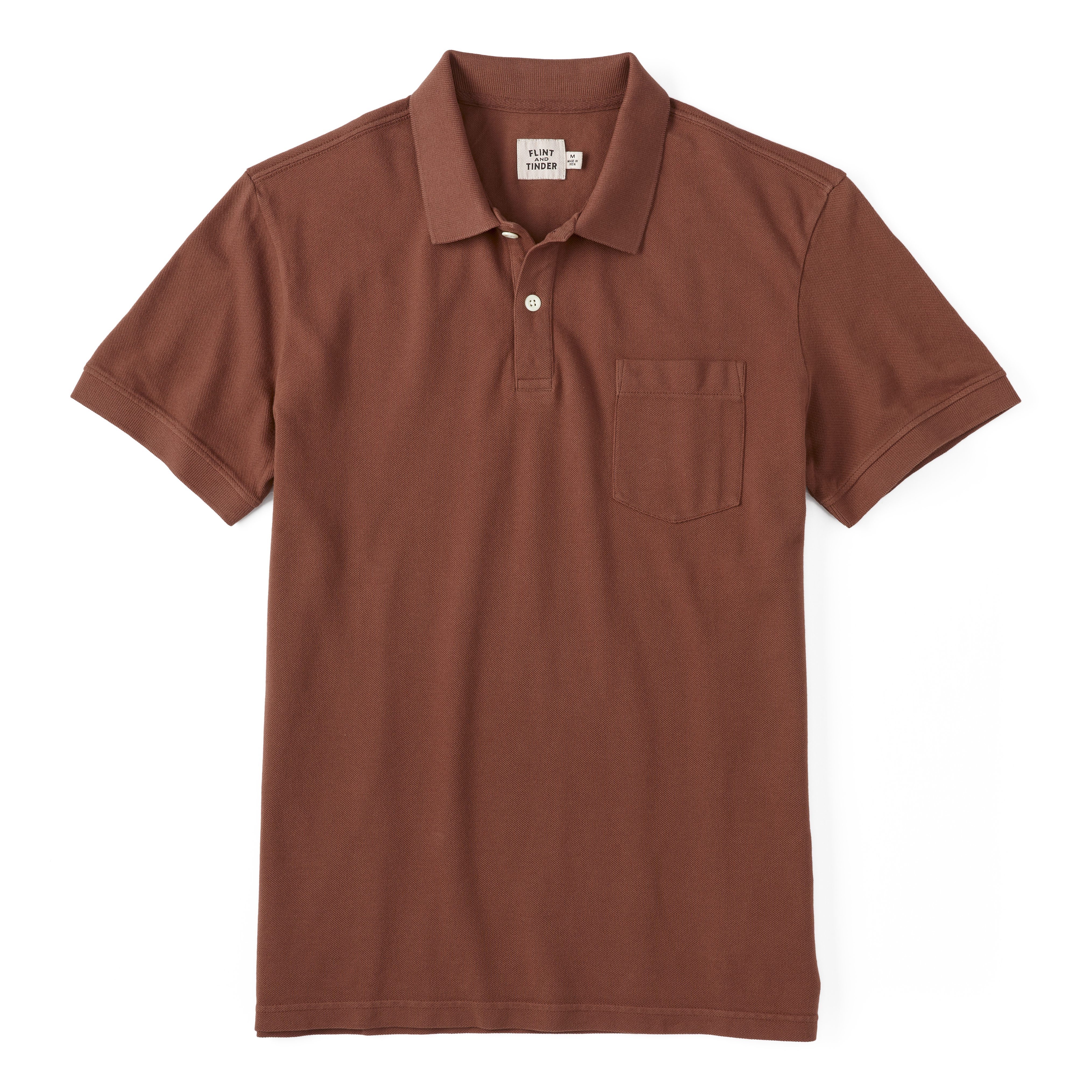 Flint and Tinder Pique Polo Shirt - Brick | Polo Shirts