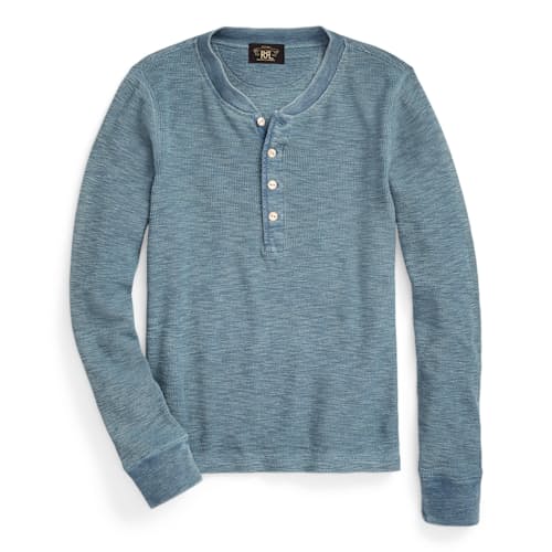 [COSYHARU公式]Rashcan Waffle Henley Neck Short Sleeve Fingerhole Waffle Henley Neck - COSYHARU | 60% - Asian