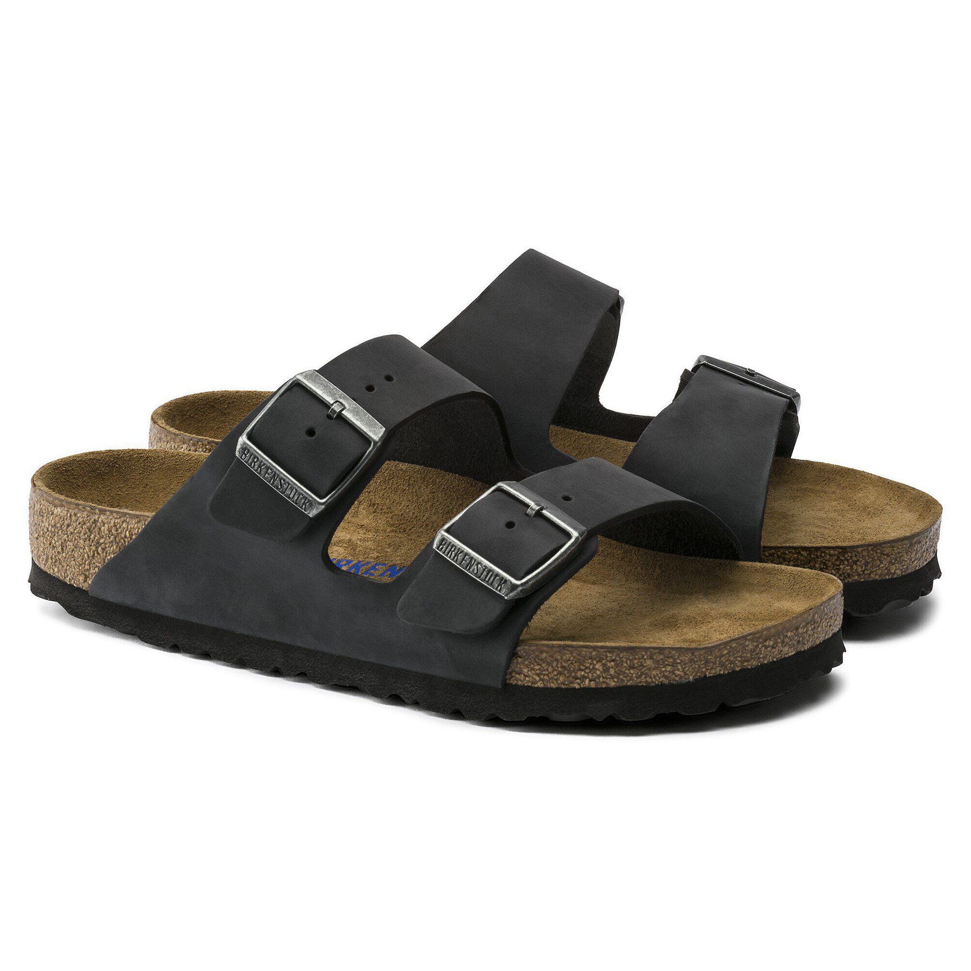 Birkenstock Arizona Soft Footbed Sandal - Oiled Leather Black