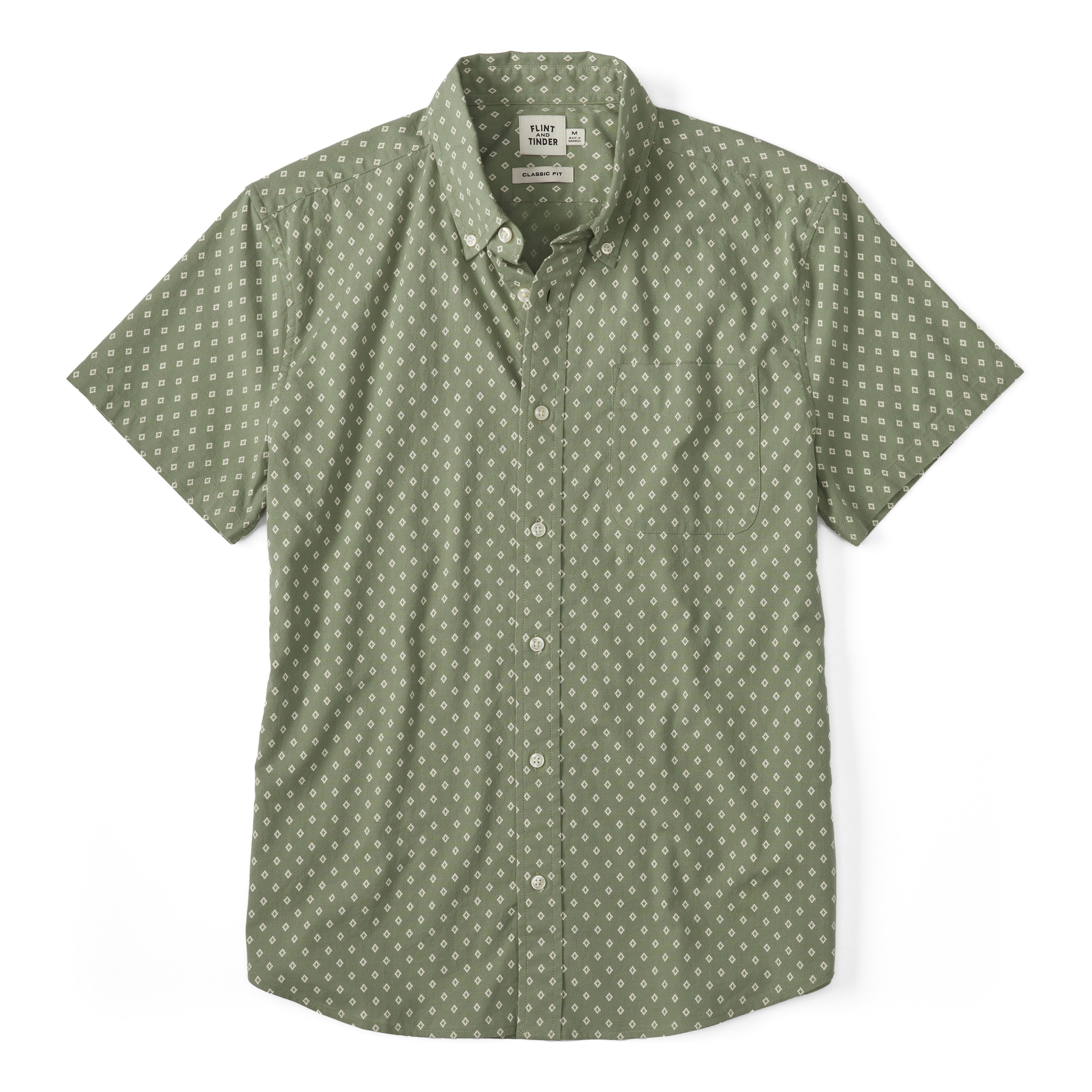 ジャケット・アウター NEIGHBORHOOD MULTIFUNCTIONAL SHIRT 24SS Flint and Tinder Short Sleeve Stretch Cotton Shirt - Green