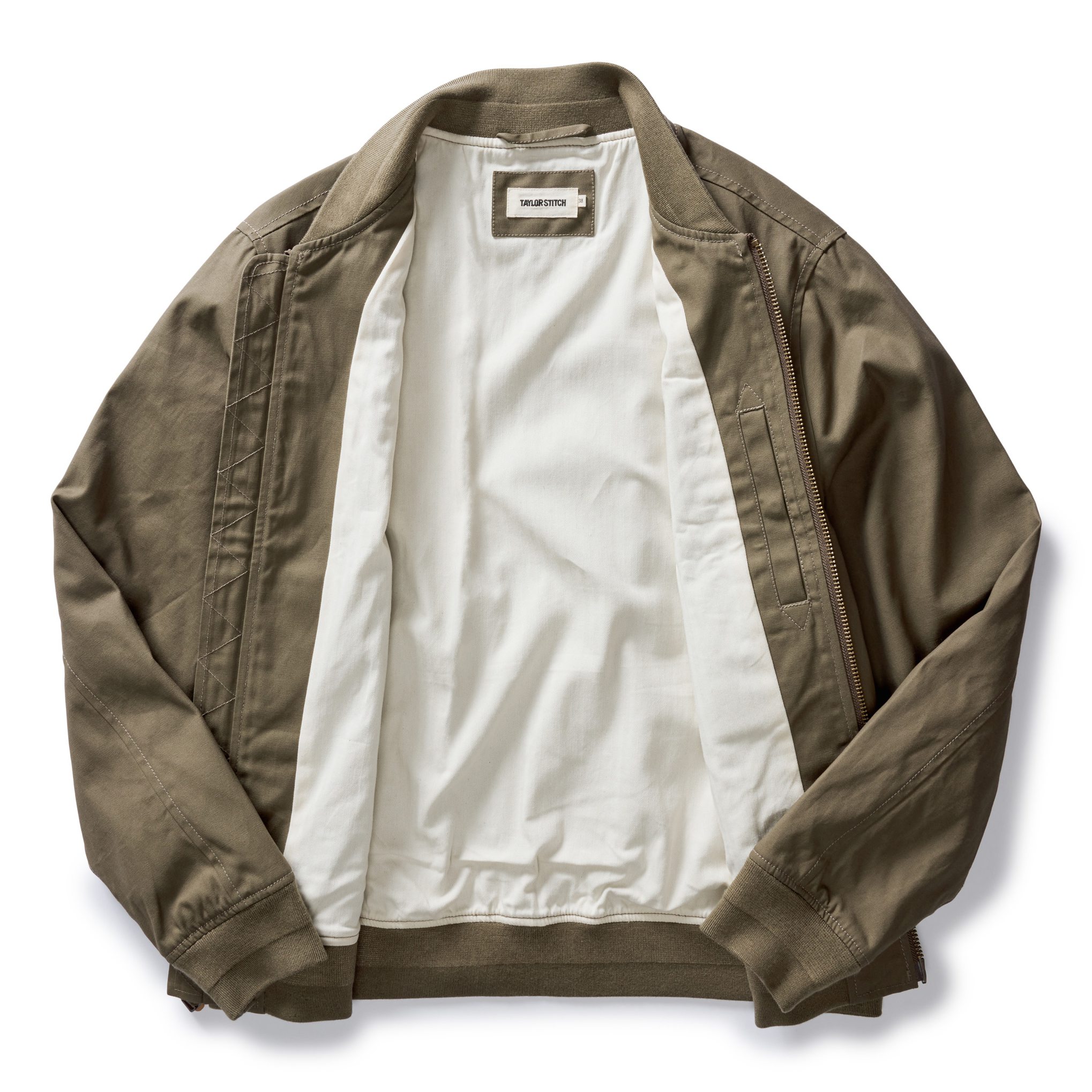Taylor Stitch The Bomber Jacket - Olive Dry Wax | Trucker