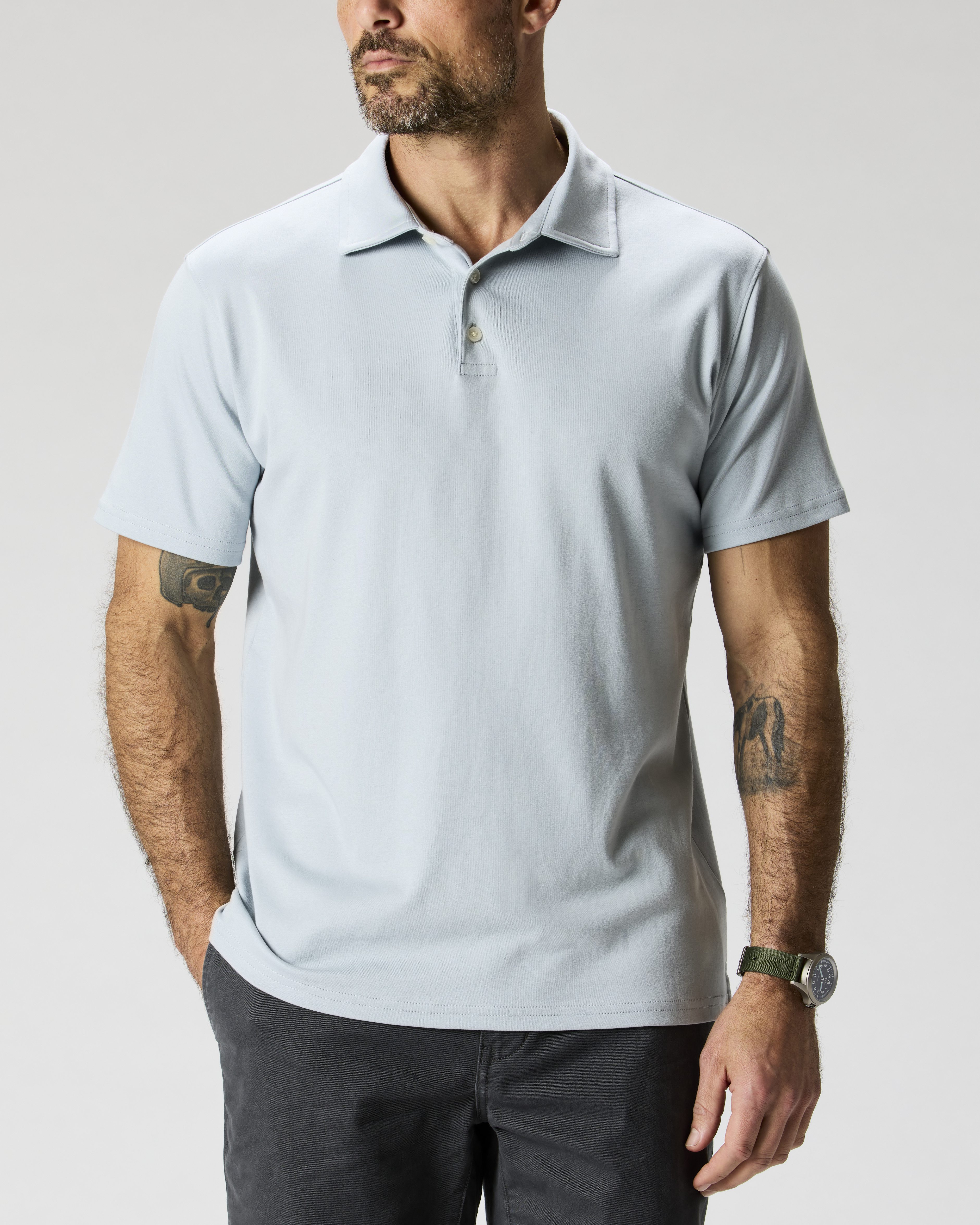 Buy Purple Regular Fit Knitted Long Sleeve Polo Shirt from