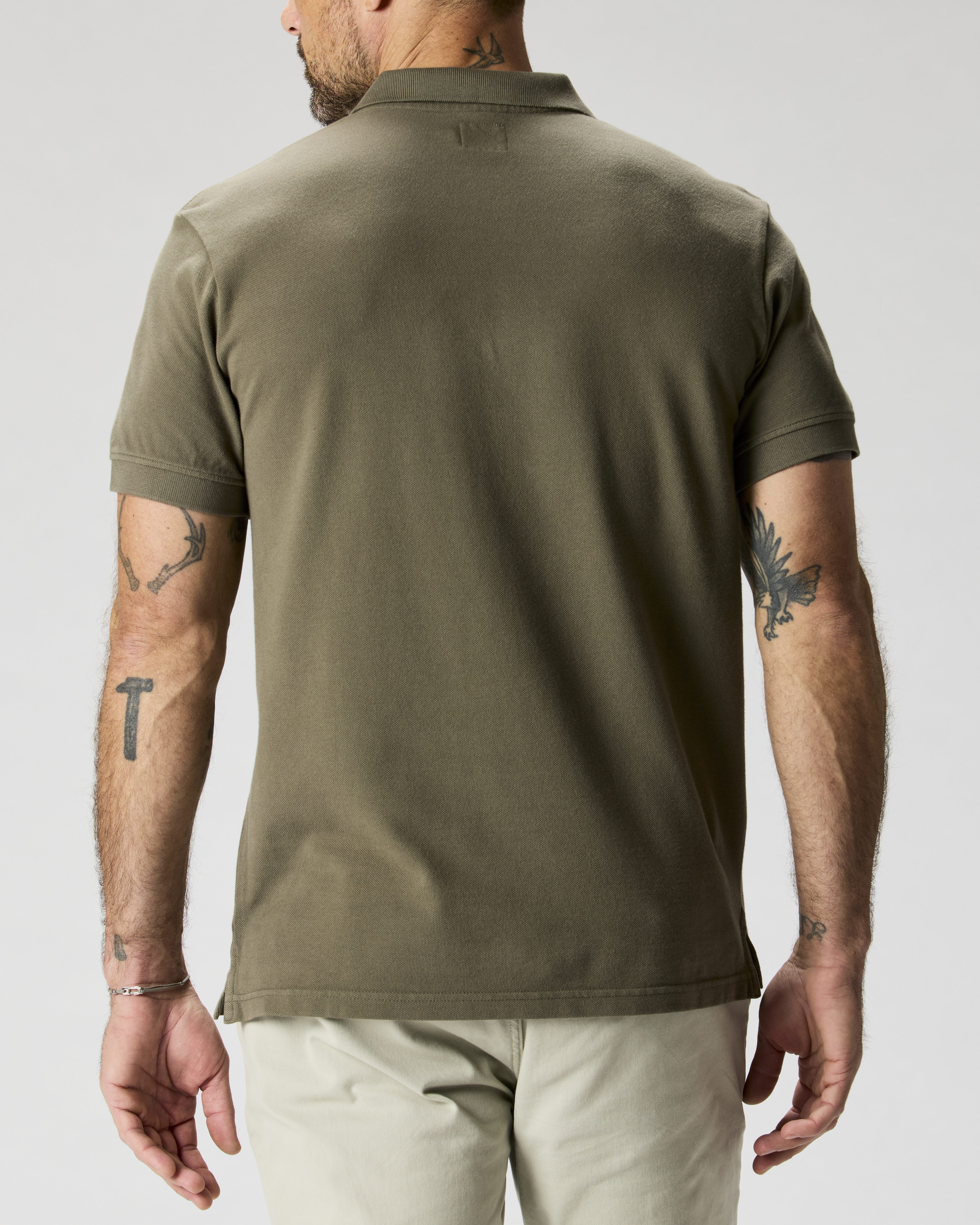 Flint and Tinder Pique Polo Shirt - Olive | Polo Shirts