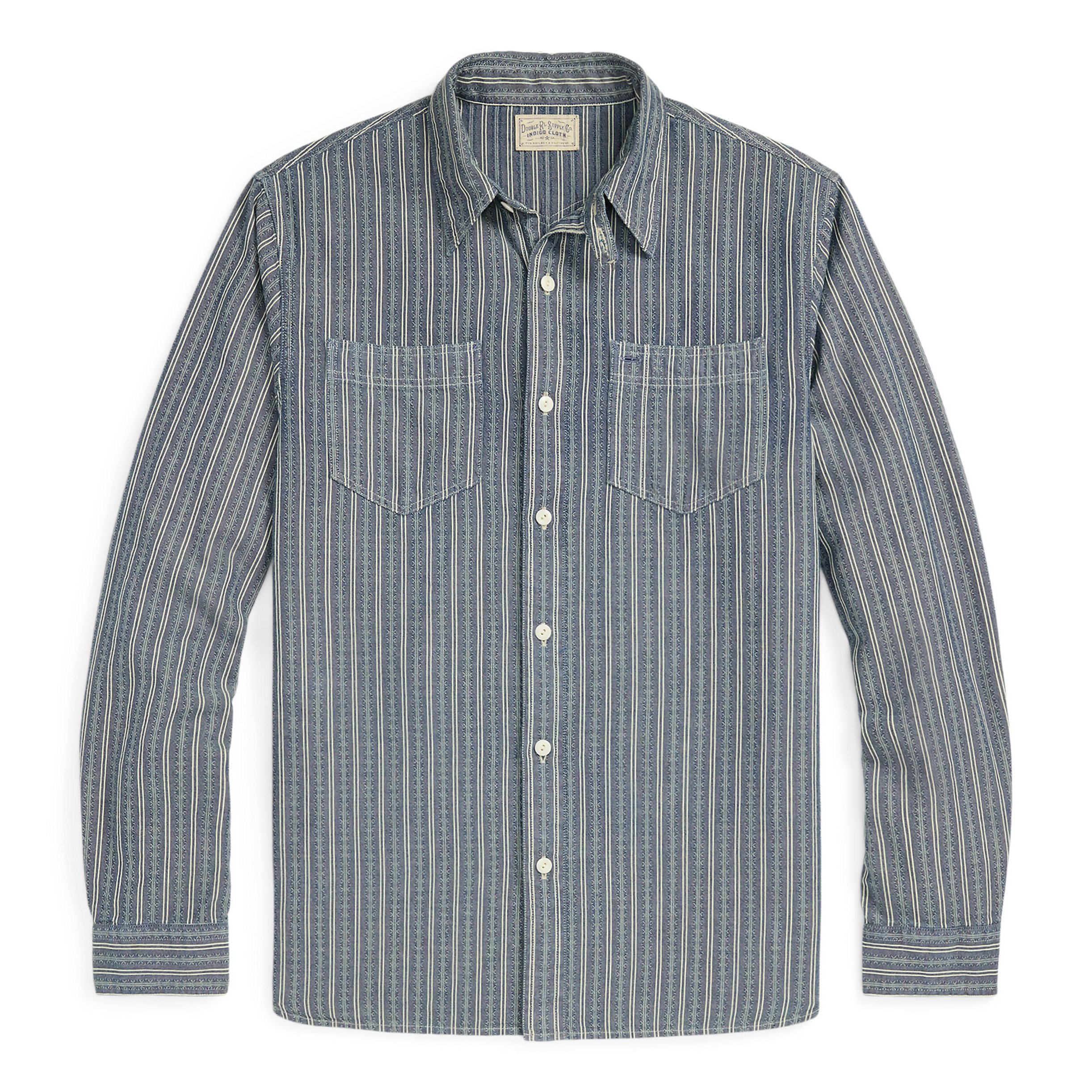 傑作】美品 RRL STRIPE WORK SHIRTS ストライプ ワークシャツ