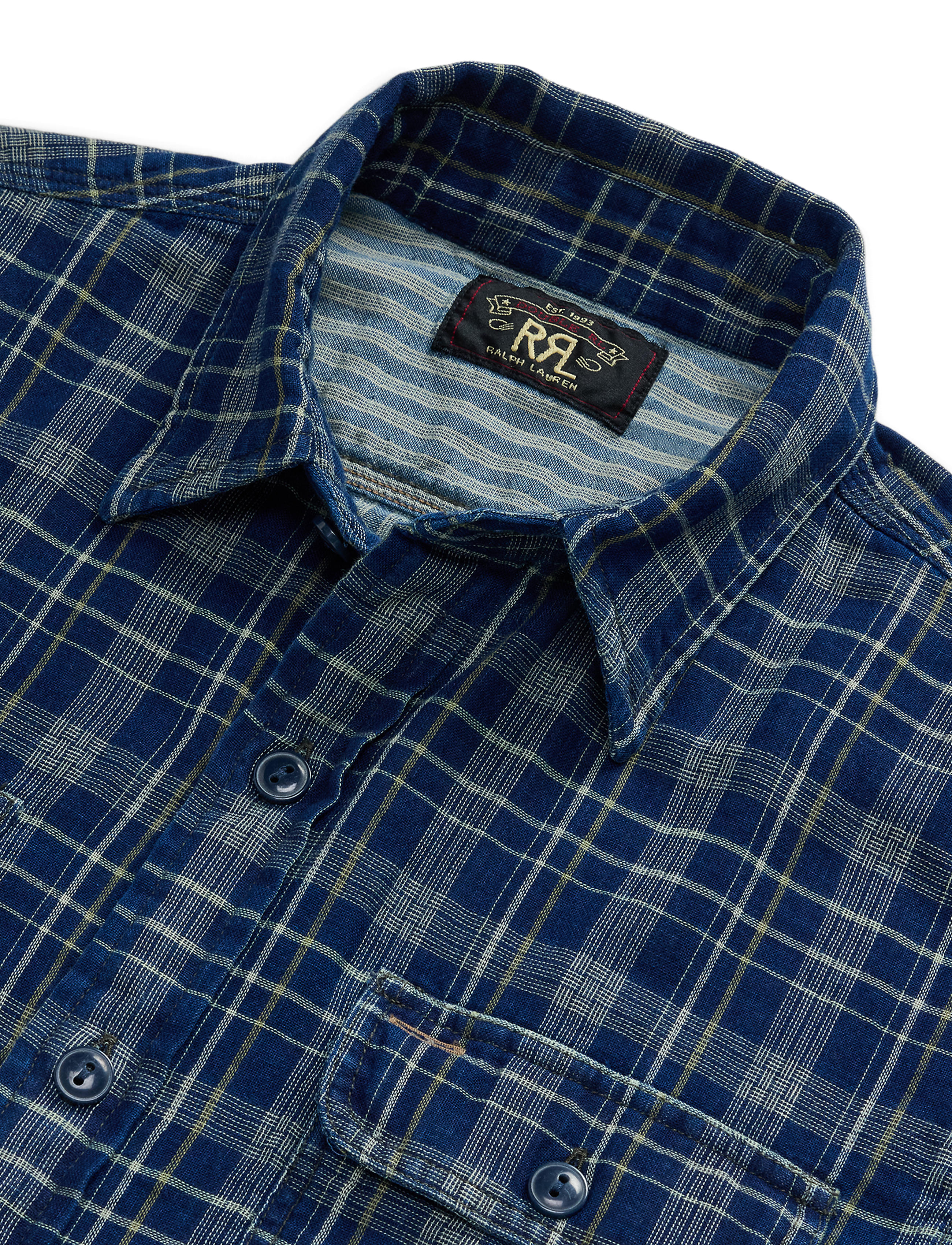 RRL Matlock Double Cloth Workshirt - Indigo | Long Sleeve Shirts