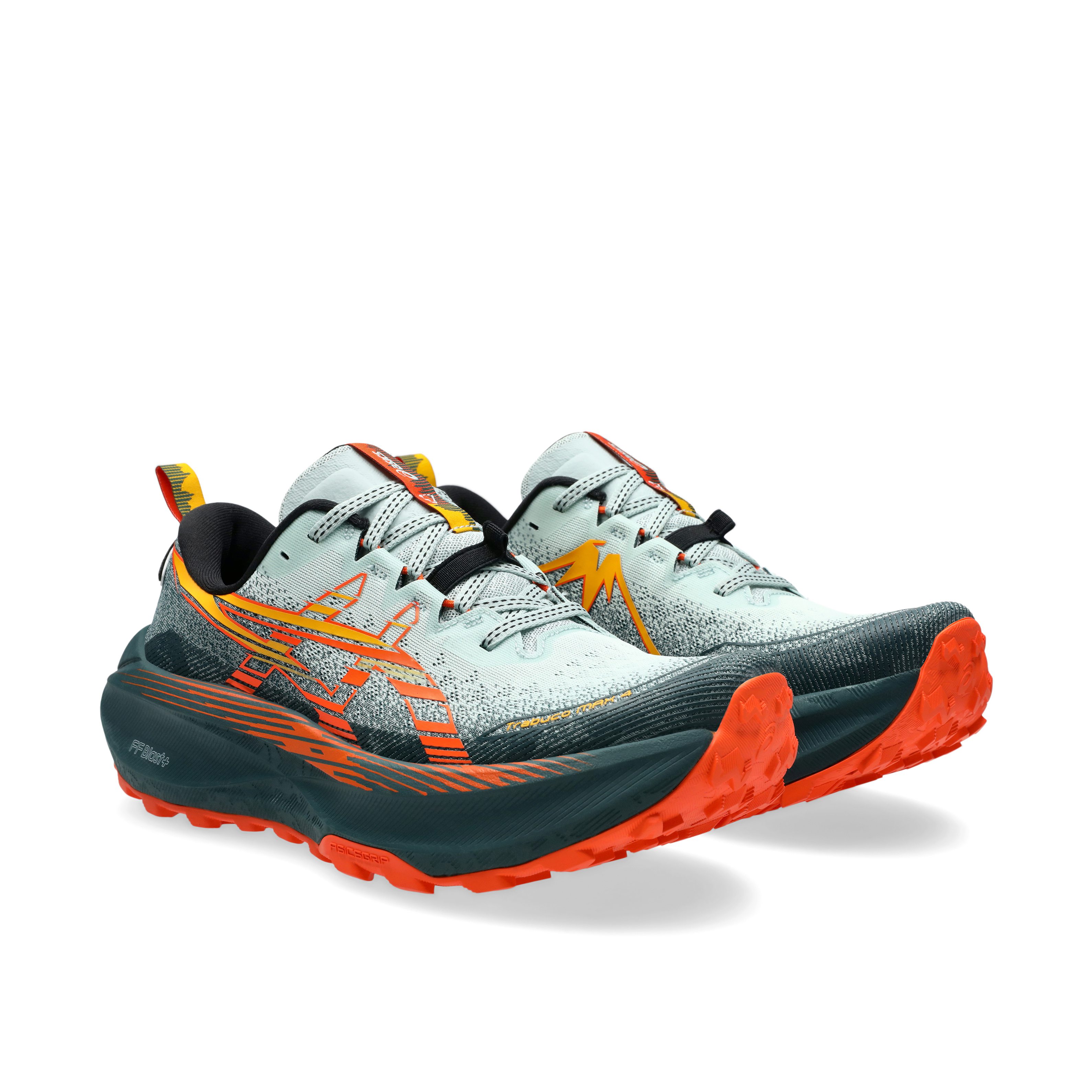 ホルメンコル　トライマックス Asics Trabuco Max 4 Trail Running Sneaker - Cold Moss/Nova Orange