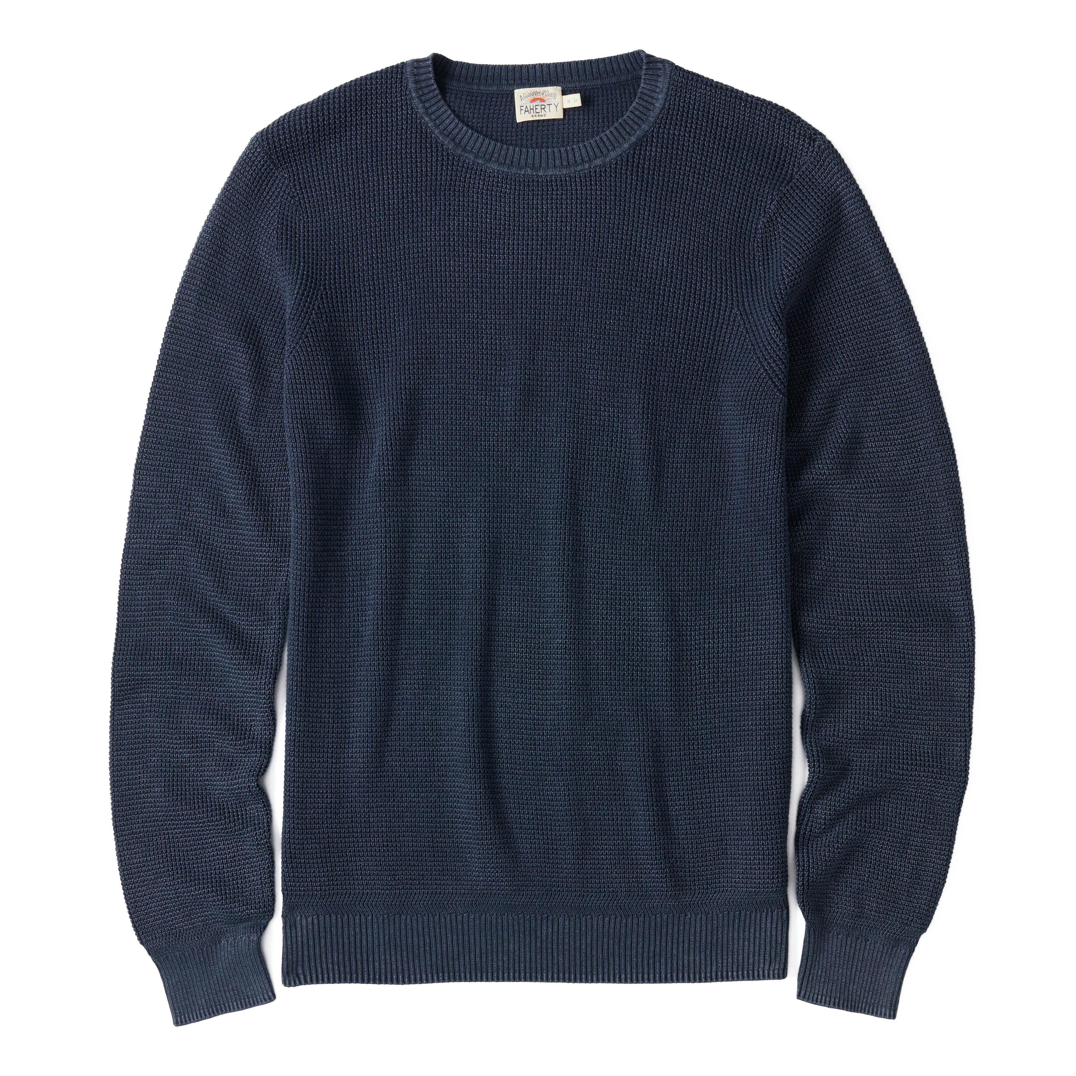 Cotton Waffle Sweater Ll Bean Cable Knit Sweater Mens Faherty