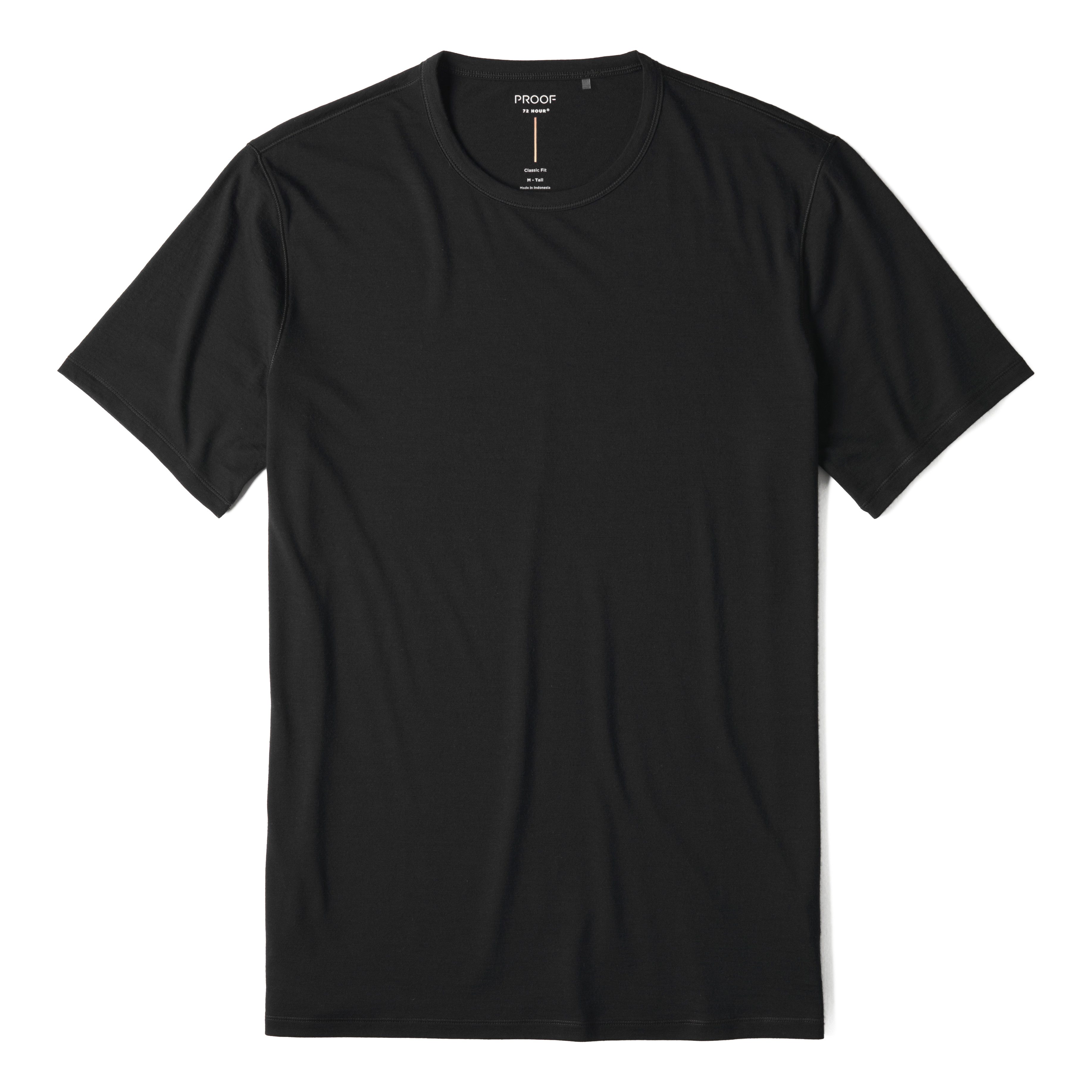 Proof 72-Hour Merino T-Shirt - Classic Fit (Tall) - Black | T