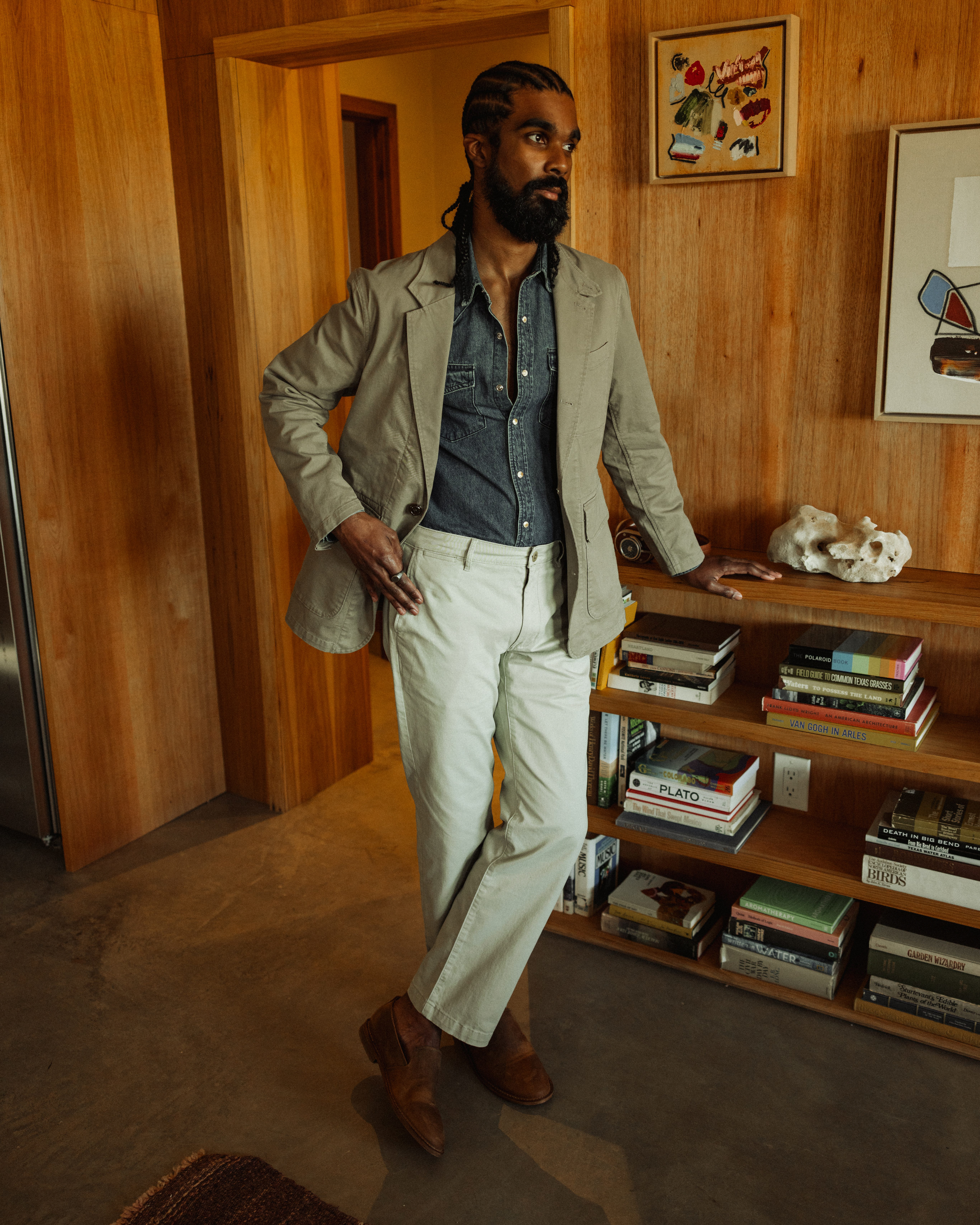 ジャケット・アウター PHINGERIN PINCHY BLAZER PINCHY TROUSERS Pacey - Cinched-Waist Twill-Suiting Blazer - Gull Gray