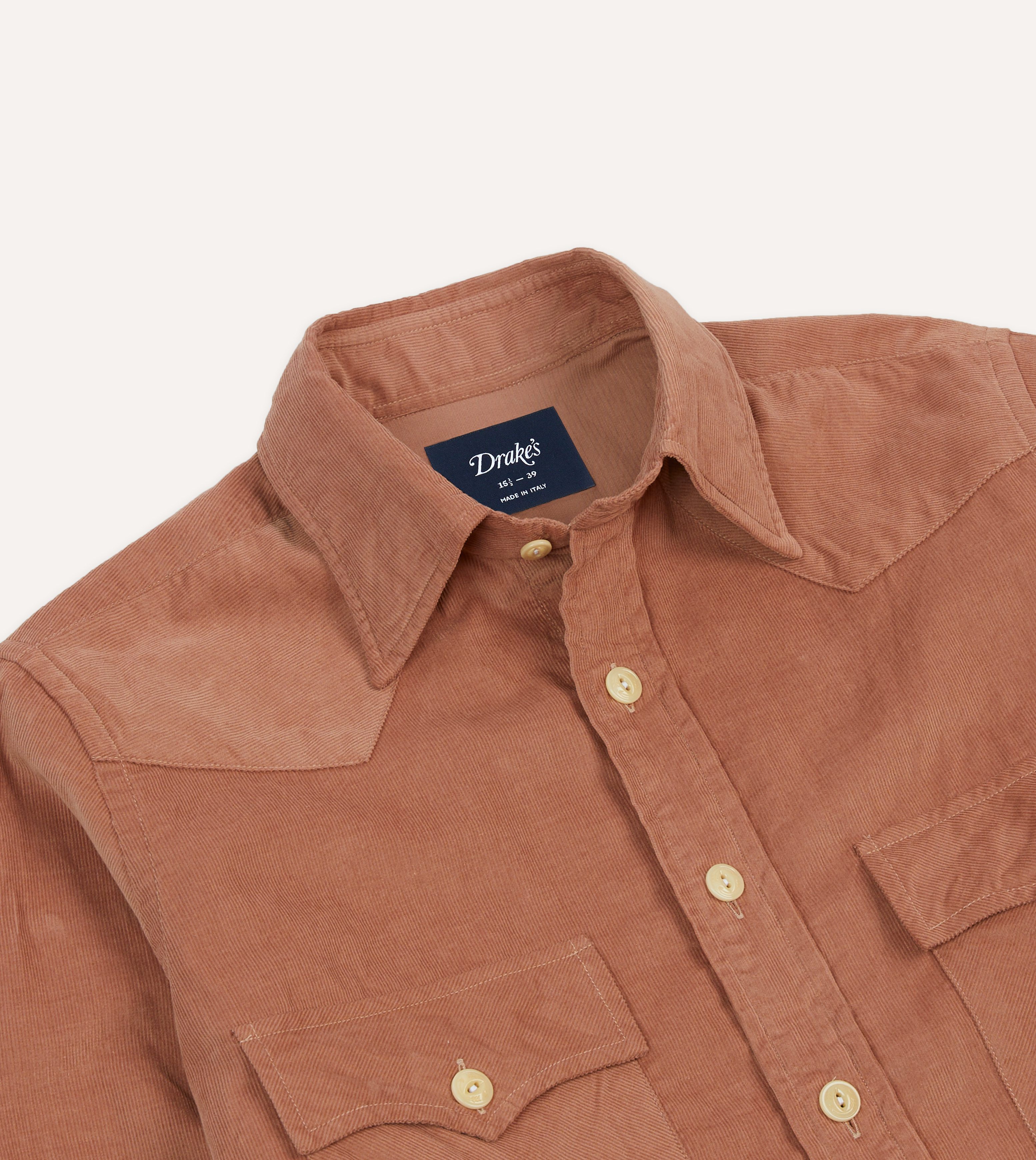Drake's Needle Corduroy Western Long Sleeve Shirt - Washed