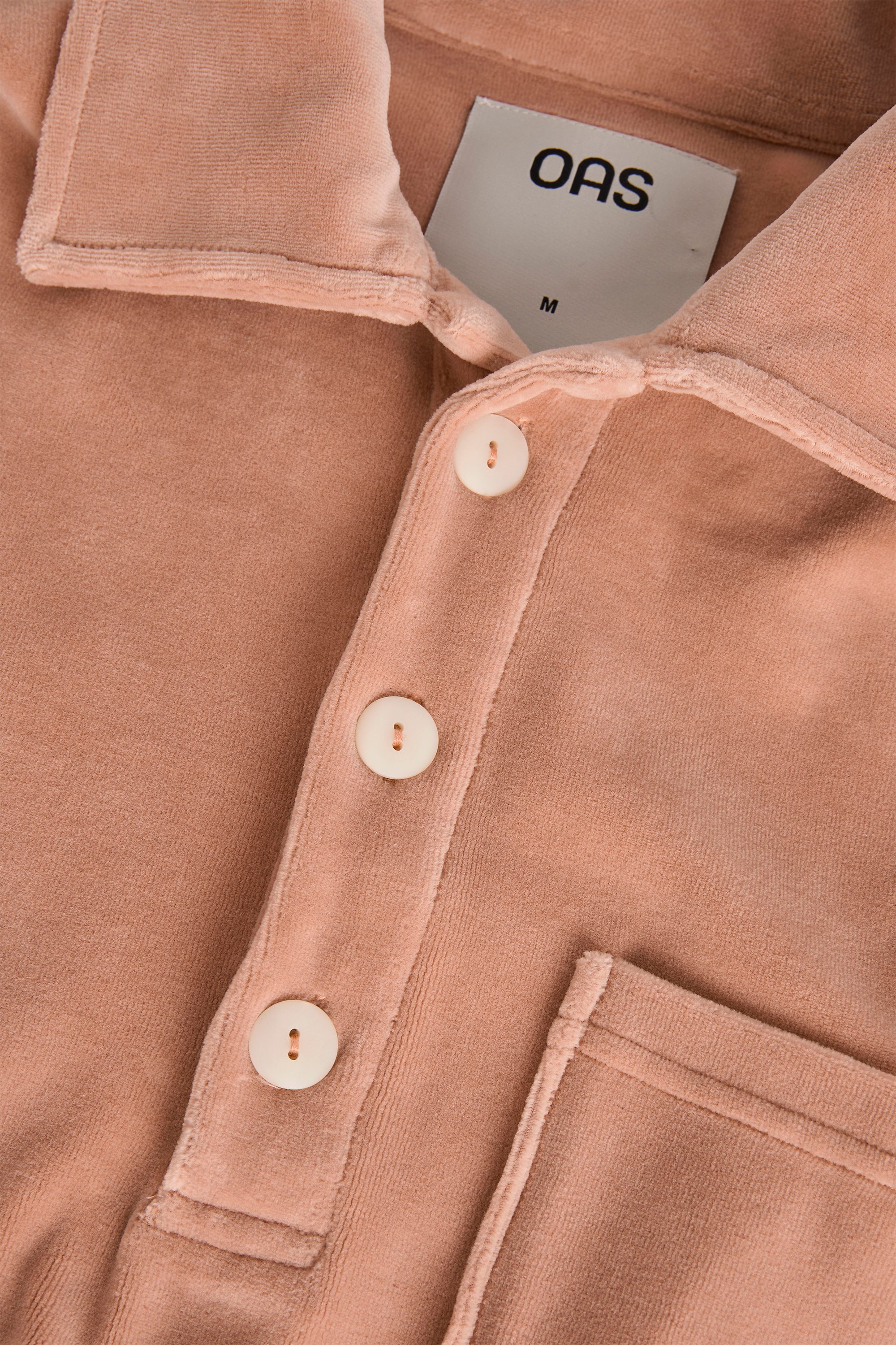 OAS Velour Short Sleeve Shirt - Peach Cameo | Polo Shirts | Huckberry