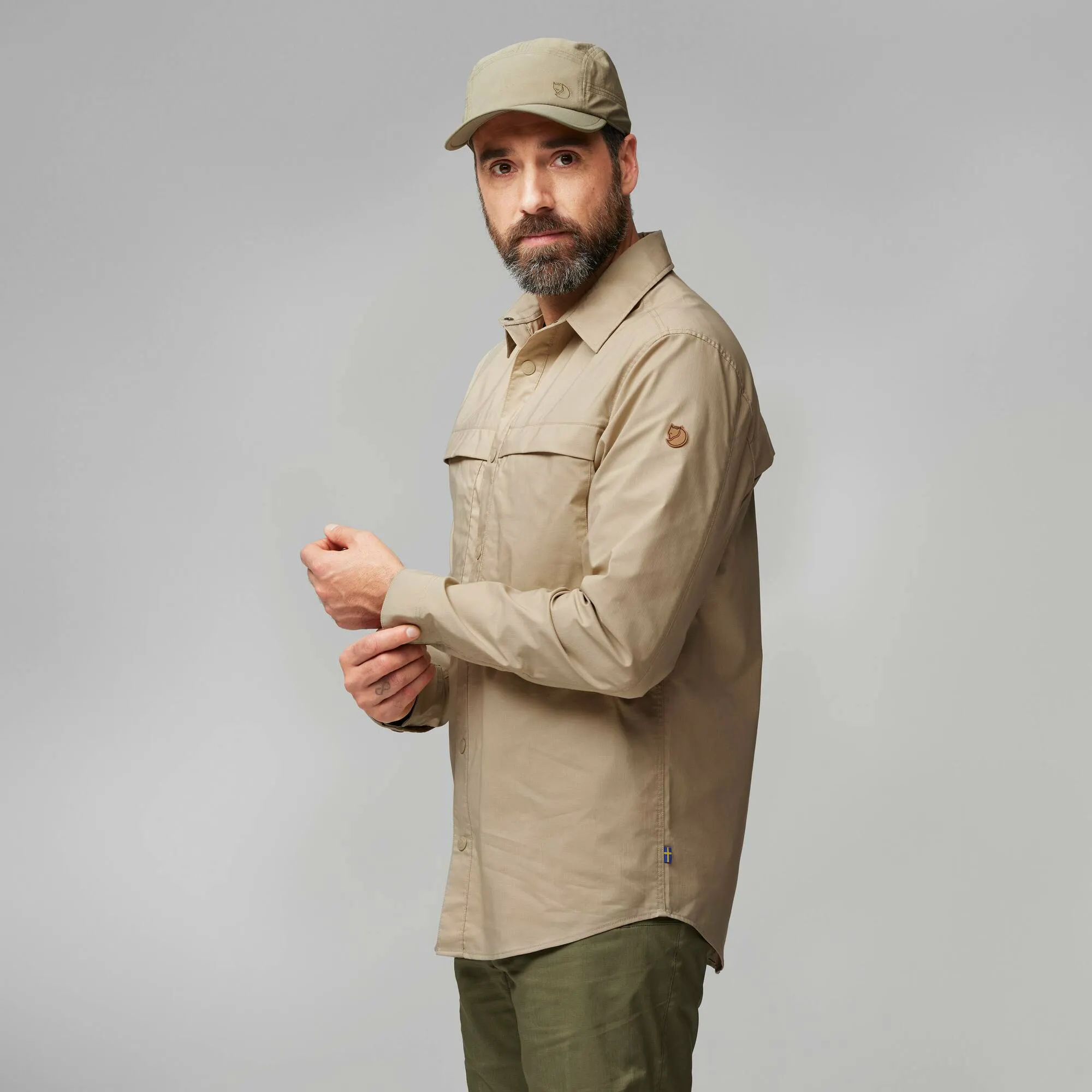 Fjallraven Abisko Trekking Long Sleeve Shirt - Fossil | Long