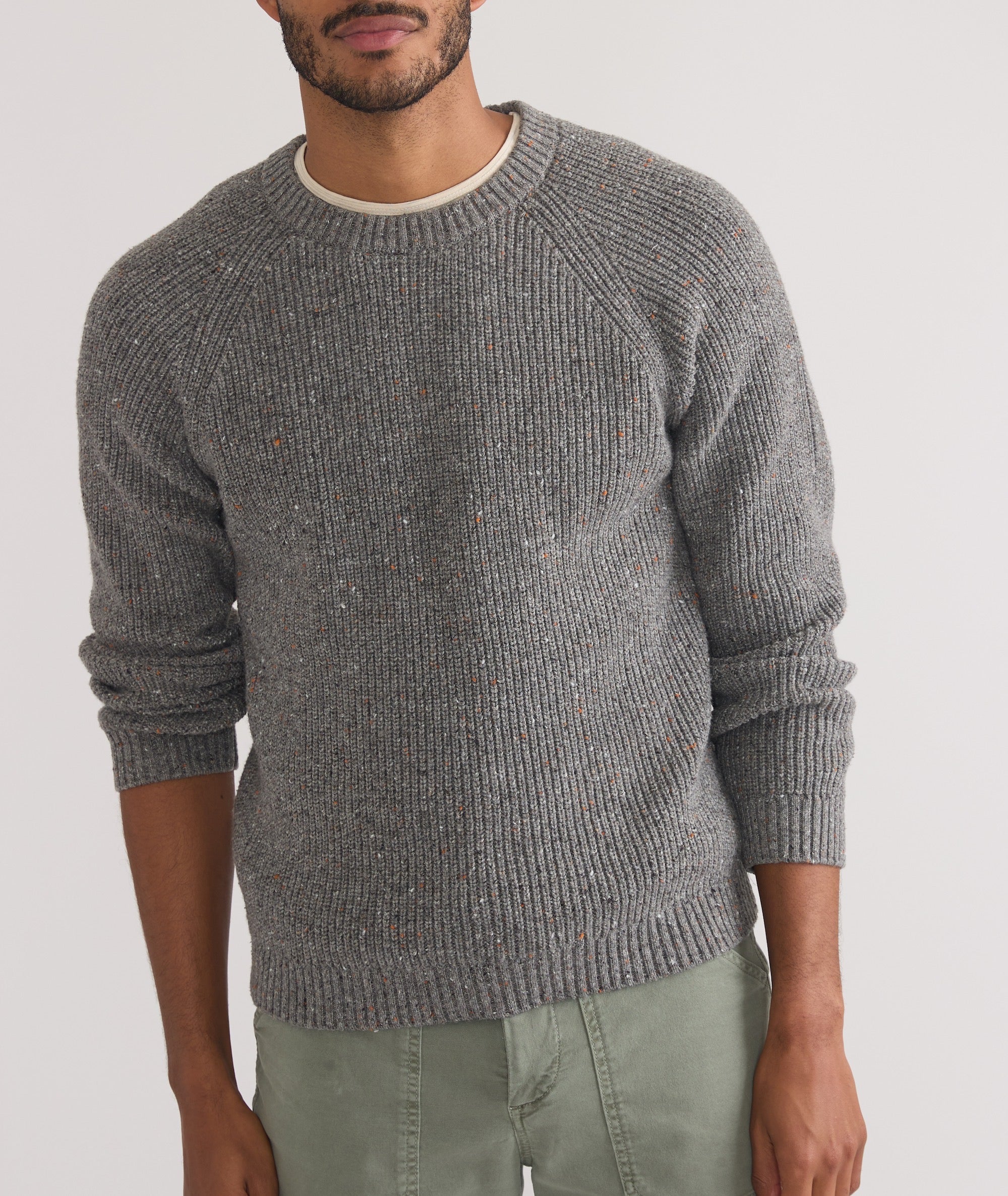 Marine Layer Coleman Crew Sweater - Mid Grey | Crew Neck