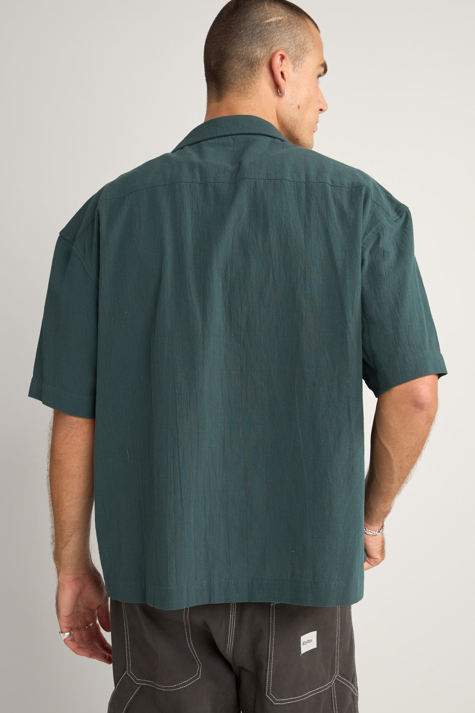 Rhythm Relaxed Cropped Short Sleeve Shirt - Teal | Short