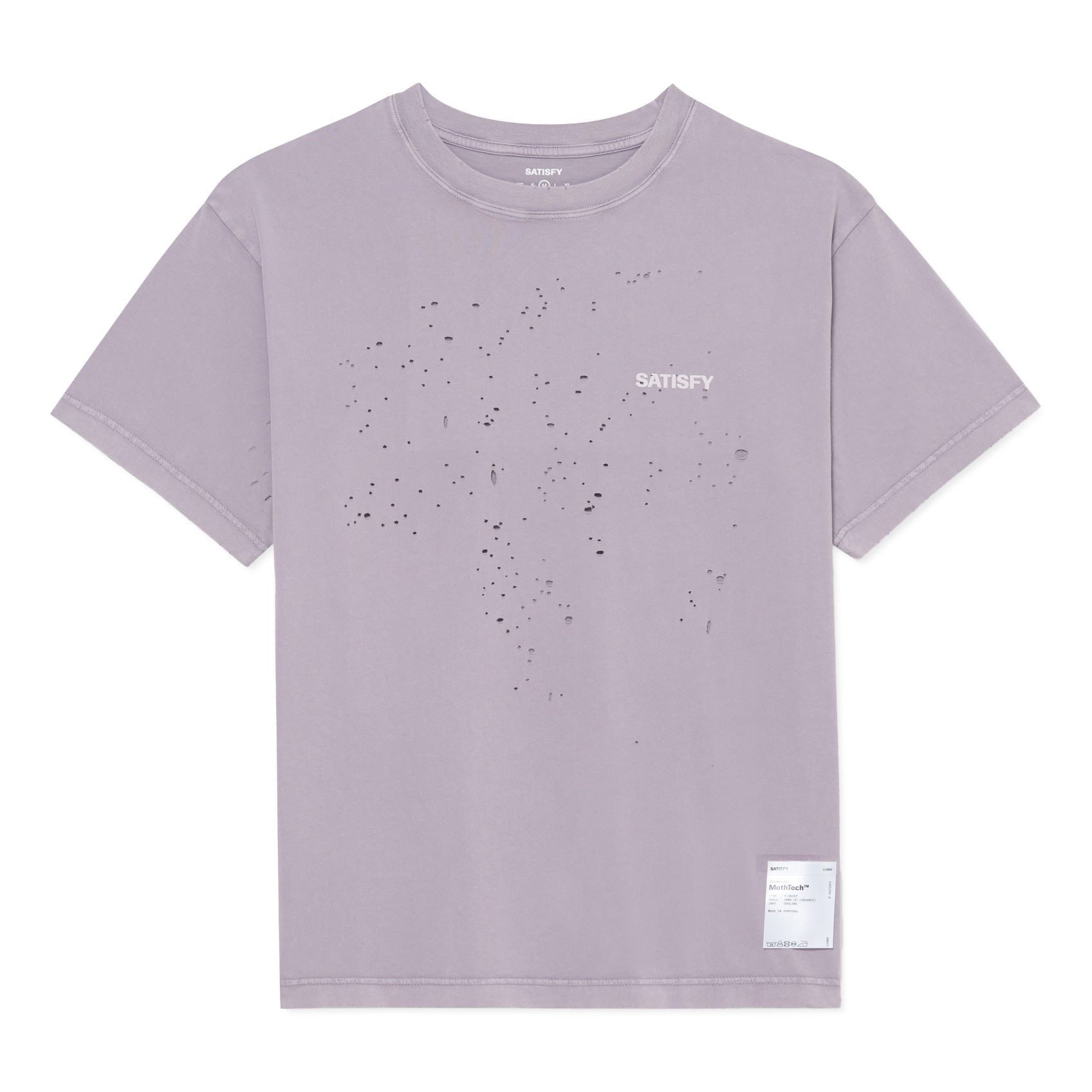 【SATIIIZ】Tecker Dirty Washing Layered T-Shirt Satisfy MothTech T-Shirt - Aged Purple Sage | Active T