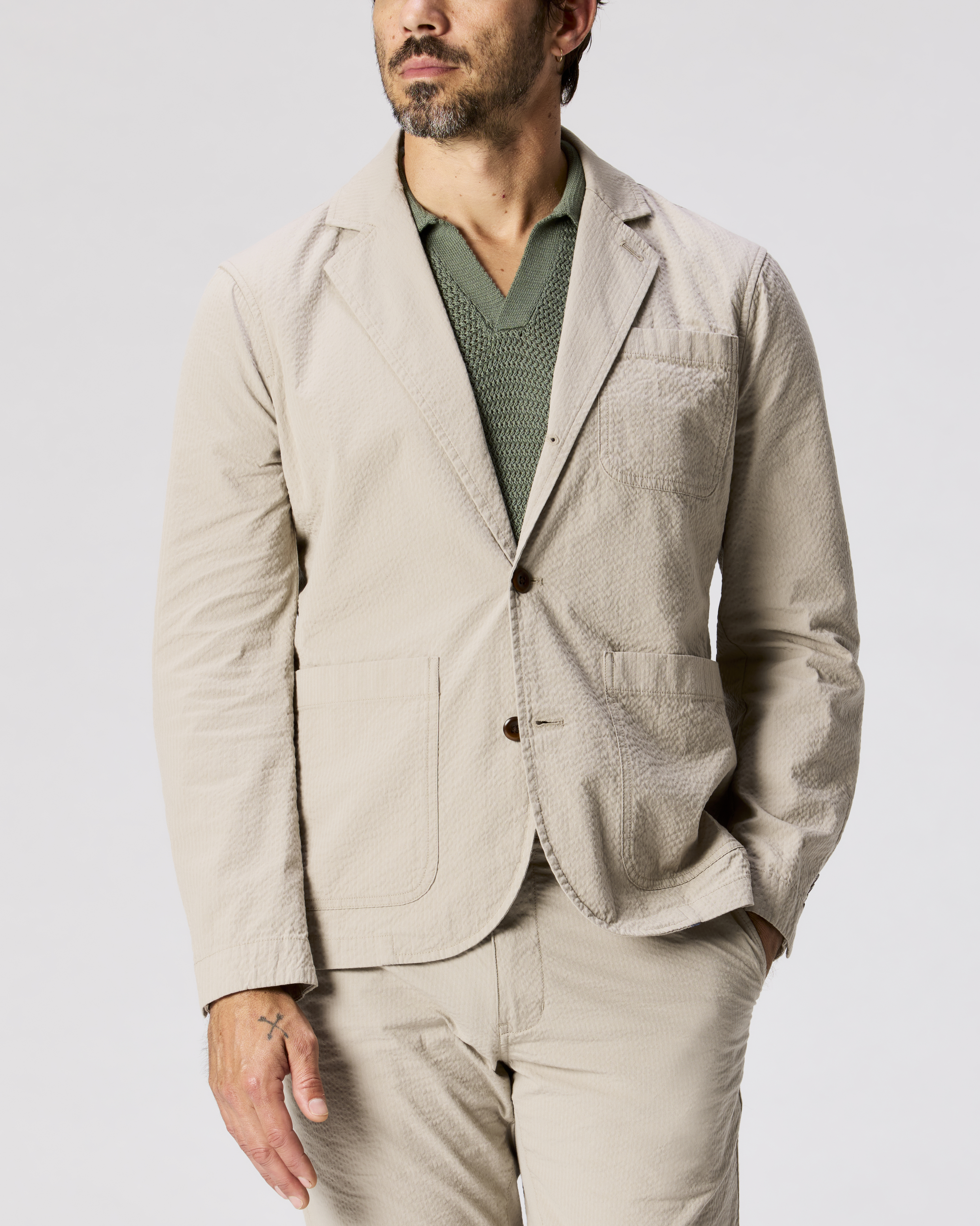 Flint and Tinder Seersucker Blazer - Khaki | Blazers | Huckberry