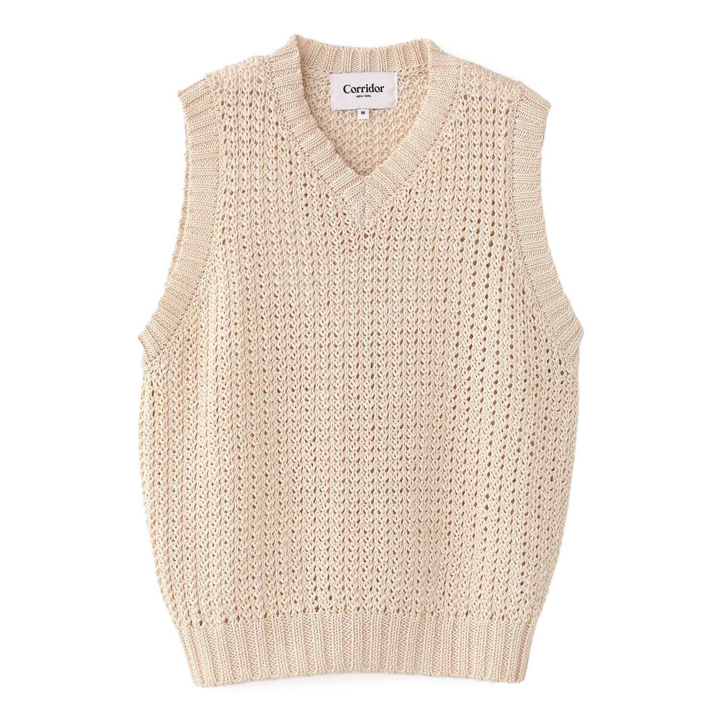 トップス COTTON WOOL KNIT VEST Women's Cable Knit Vest in Ecru | Sunspel