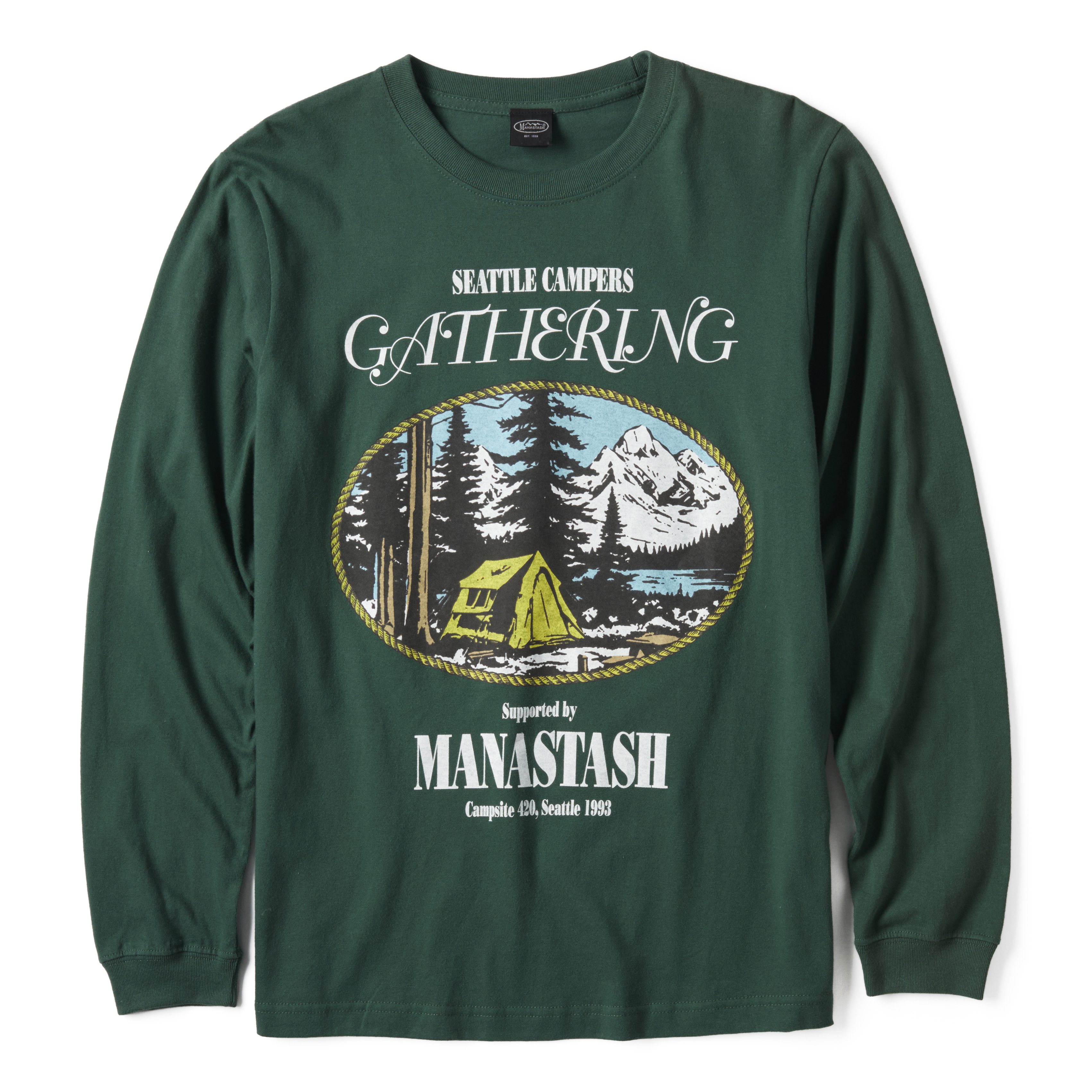 Manastash Campers Gathering Long Sleeve T-Shirt - Dark Green