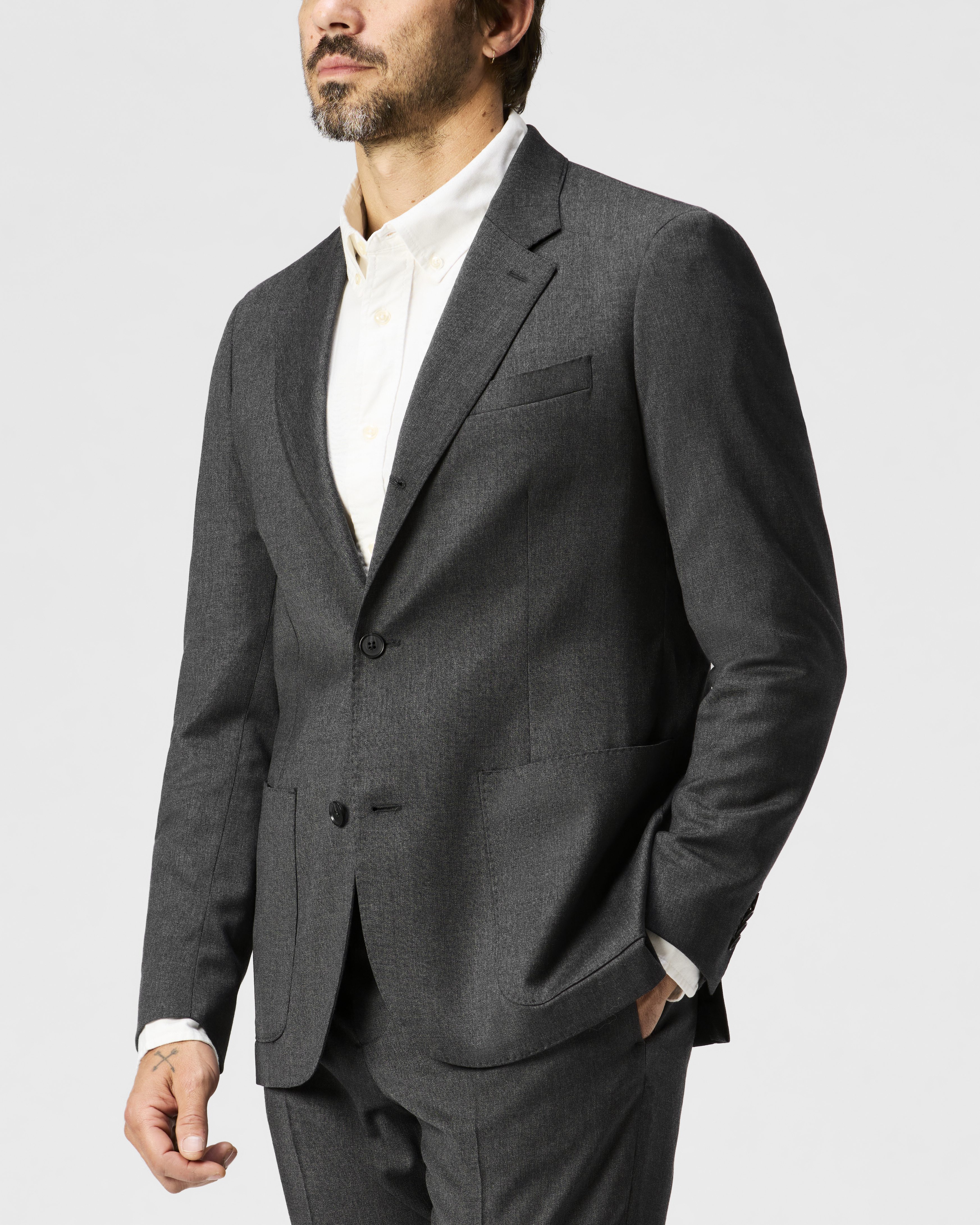 EMBELLISH BUTTON PAPA TW JACKET グレー M Mens Grey Soft Sport Coat 38L US Size JVZ Blazer