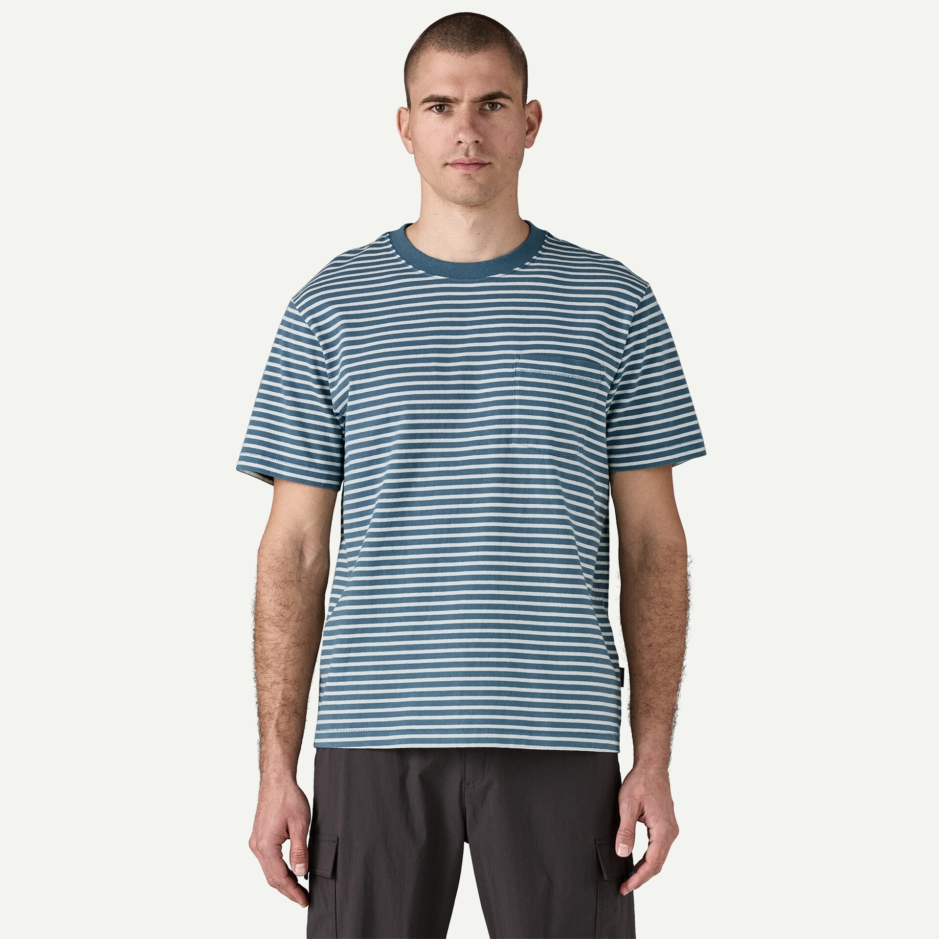 ◆Patagonia◆ Men's Midweight Daily Pocket Tee Patagonia Midweight Daily Pocket T-Shirt - Weekend Stripe