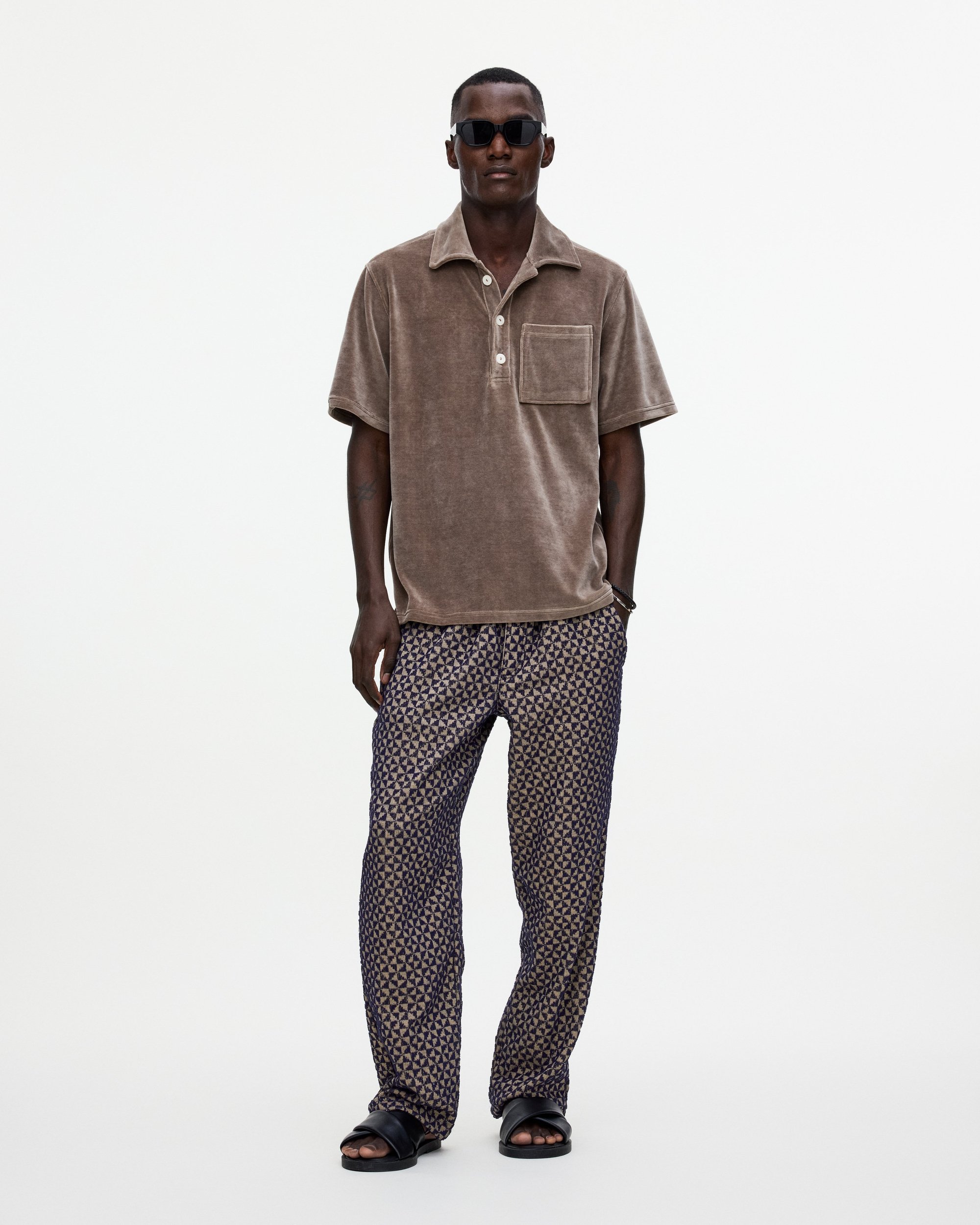 OAS Velour Short Sleeve Shirt - Brown Morel | Polo Shirts | Huckberry