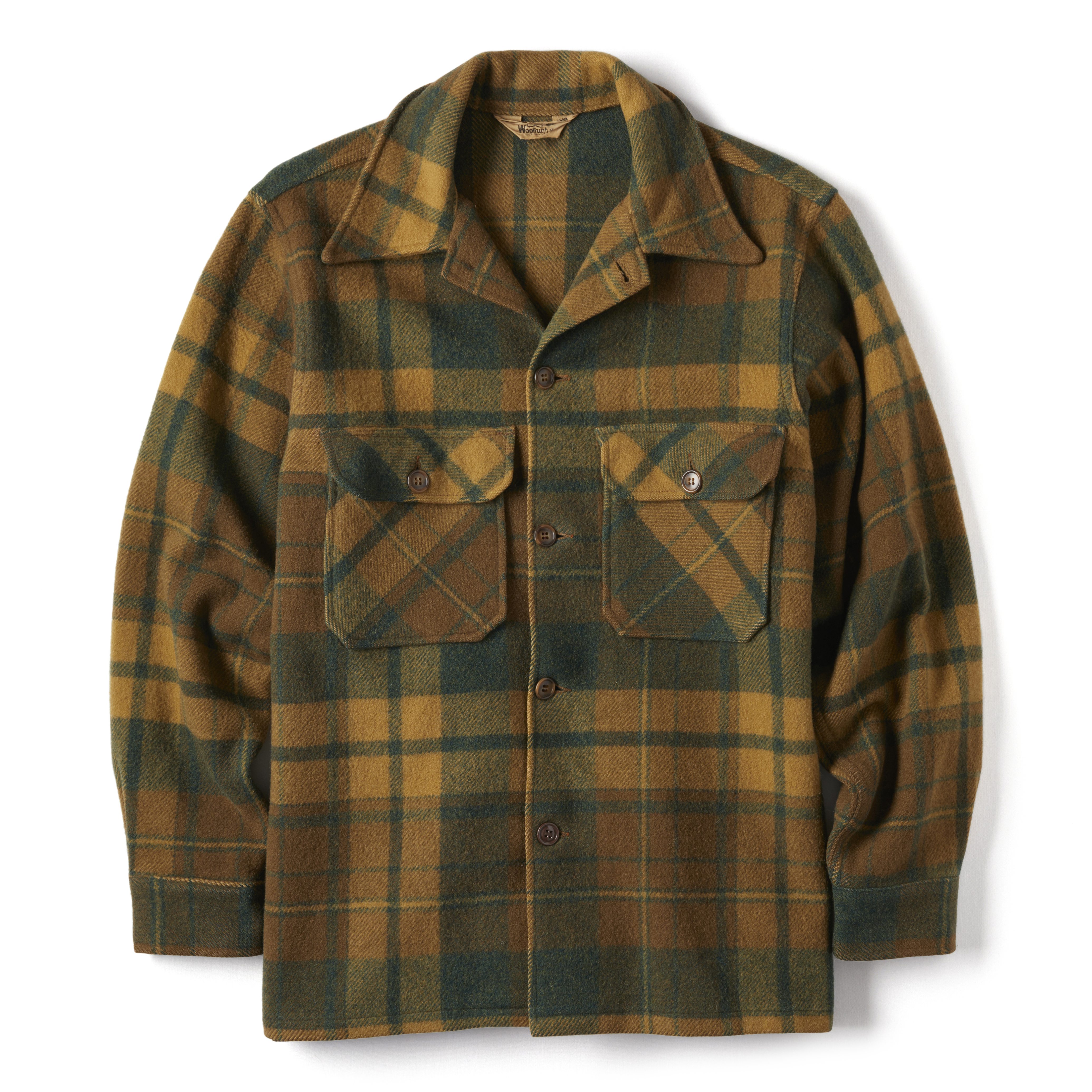 Huckberry Vintage 1990s Woolrich Shirt Jacket - Green/Yellow