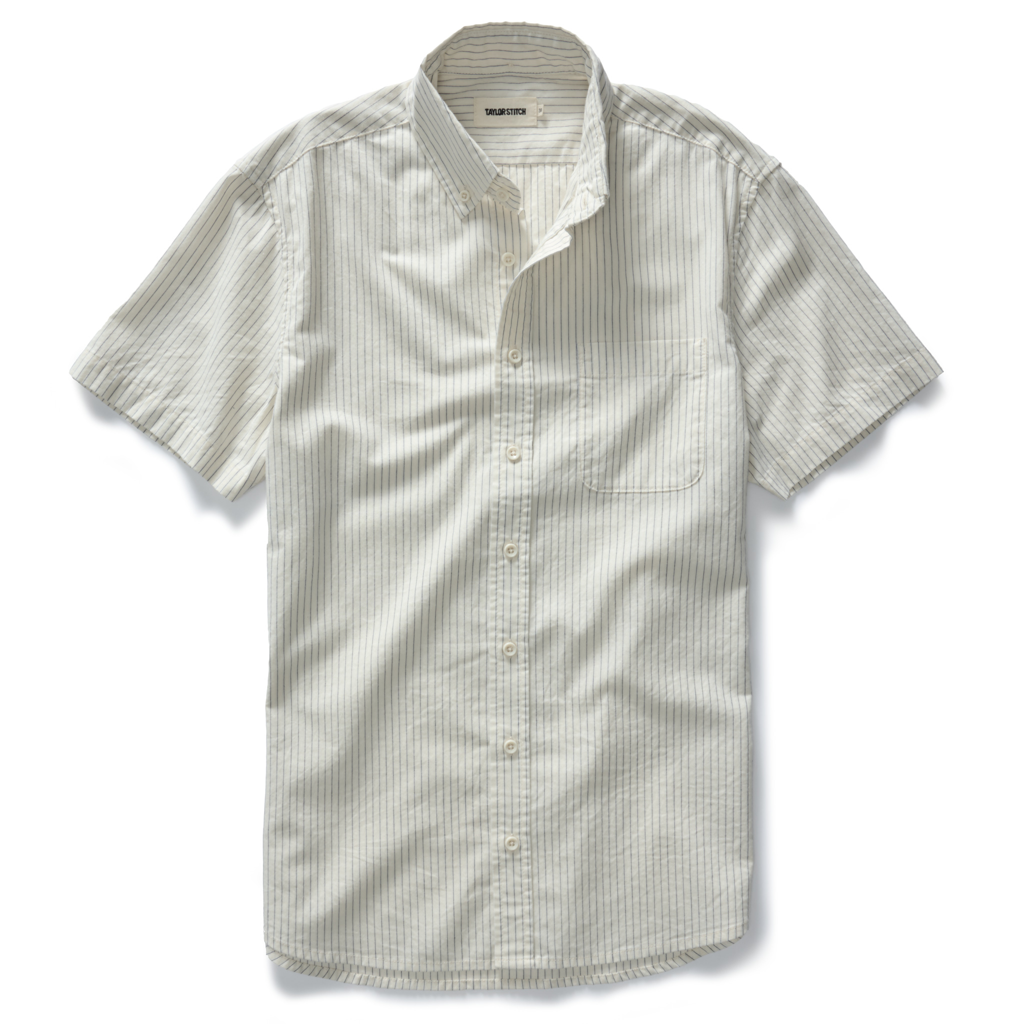 【DISCERNMENT】Todd Pigment Stripe Short Sleeve Collar Tee Taylor Stitch The Jack Short Sleeve Shirt - Indigo Stripe