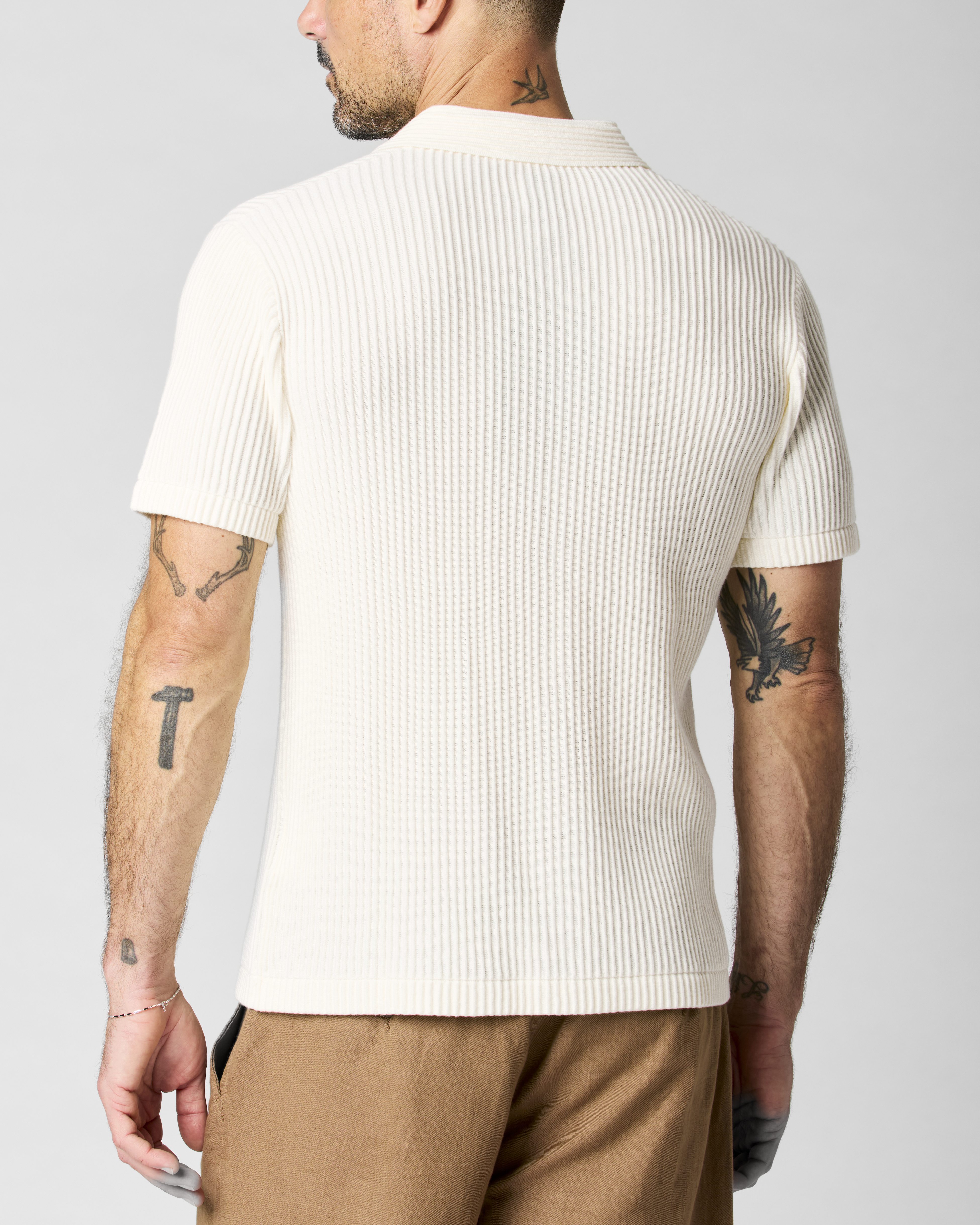 ★ ★ ribbed button polo sweater T22F1KTO074WT1 Ribbed Button-down Sweater-polo For Men | Factory