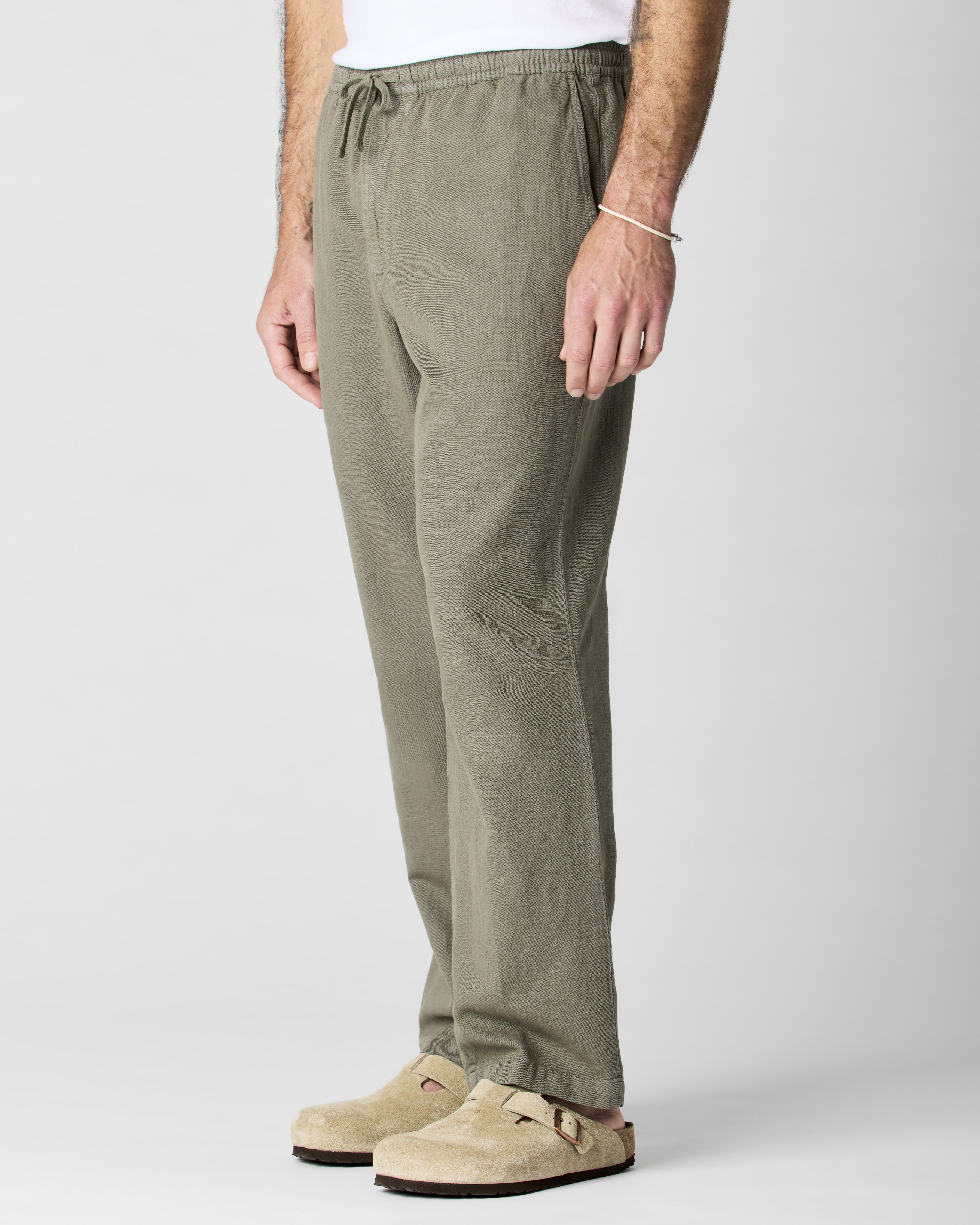 Flint and Tinder Cotton Linen Drawstring Pant - Olive