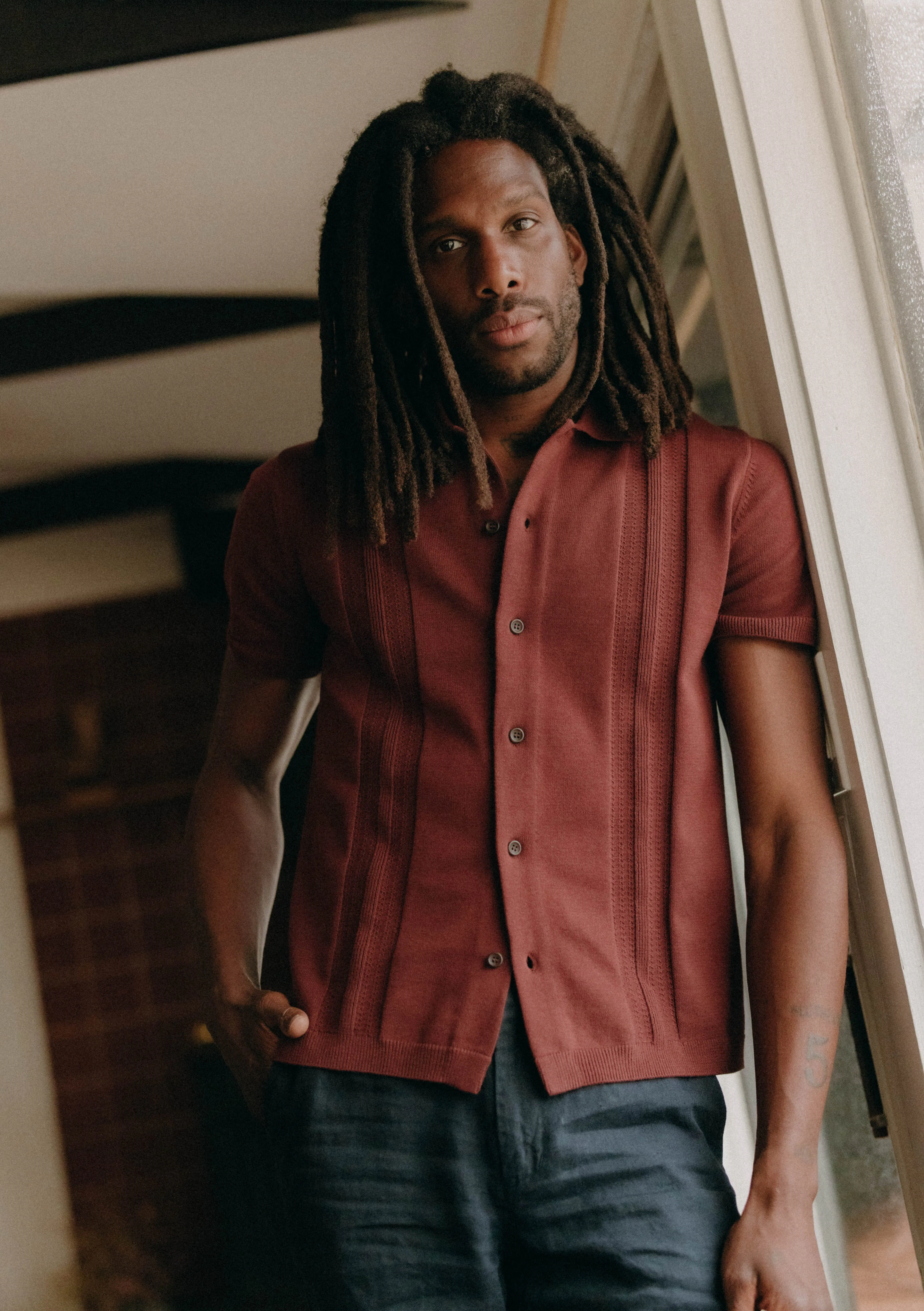 Taylor Stitch The Button Down Polo - Dried Cherry Stripe | Sweater