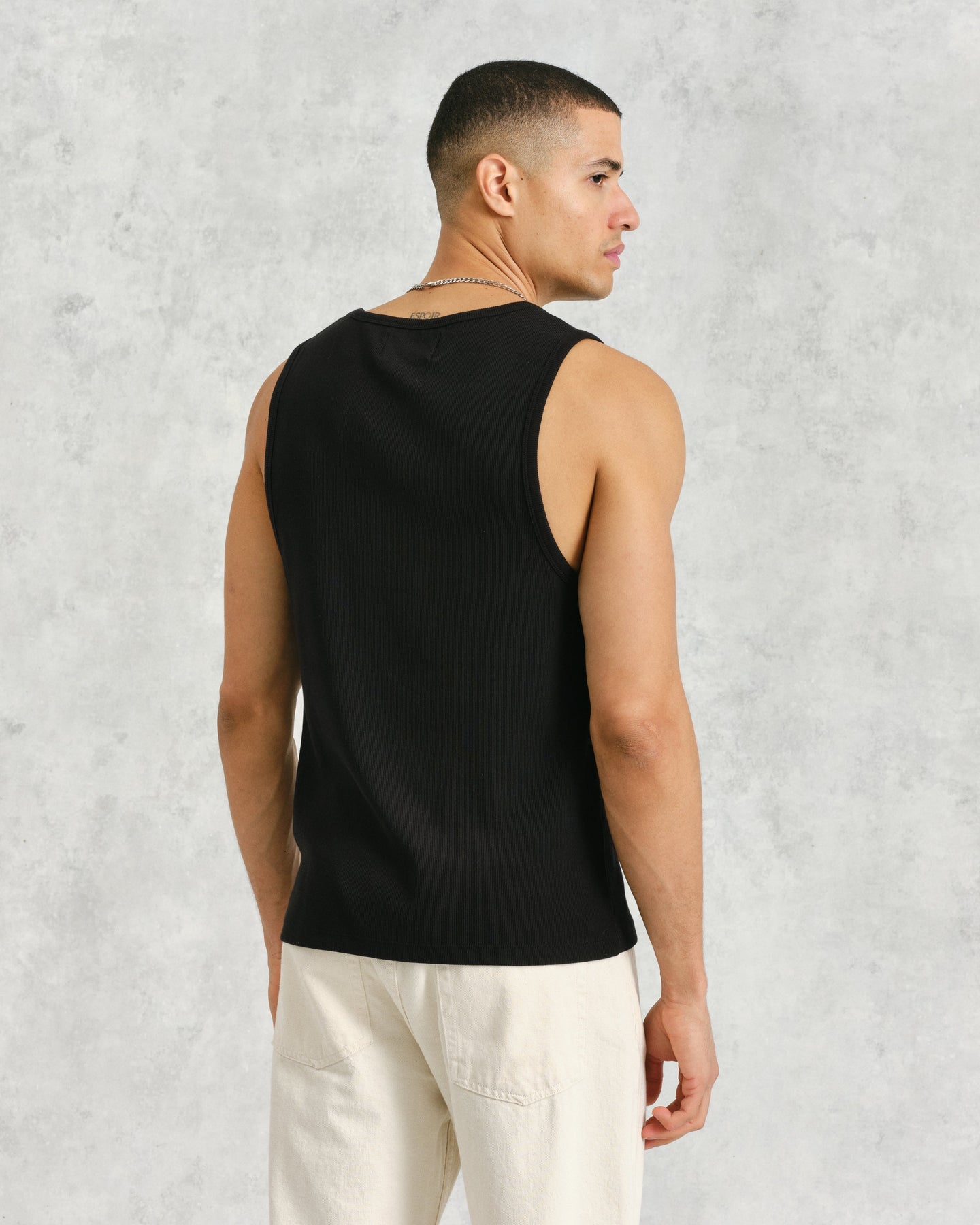 DENHAM x WDS Rib Tank top BLACK 7DIAMONDS | Modal Ribbed Crew Tank