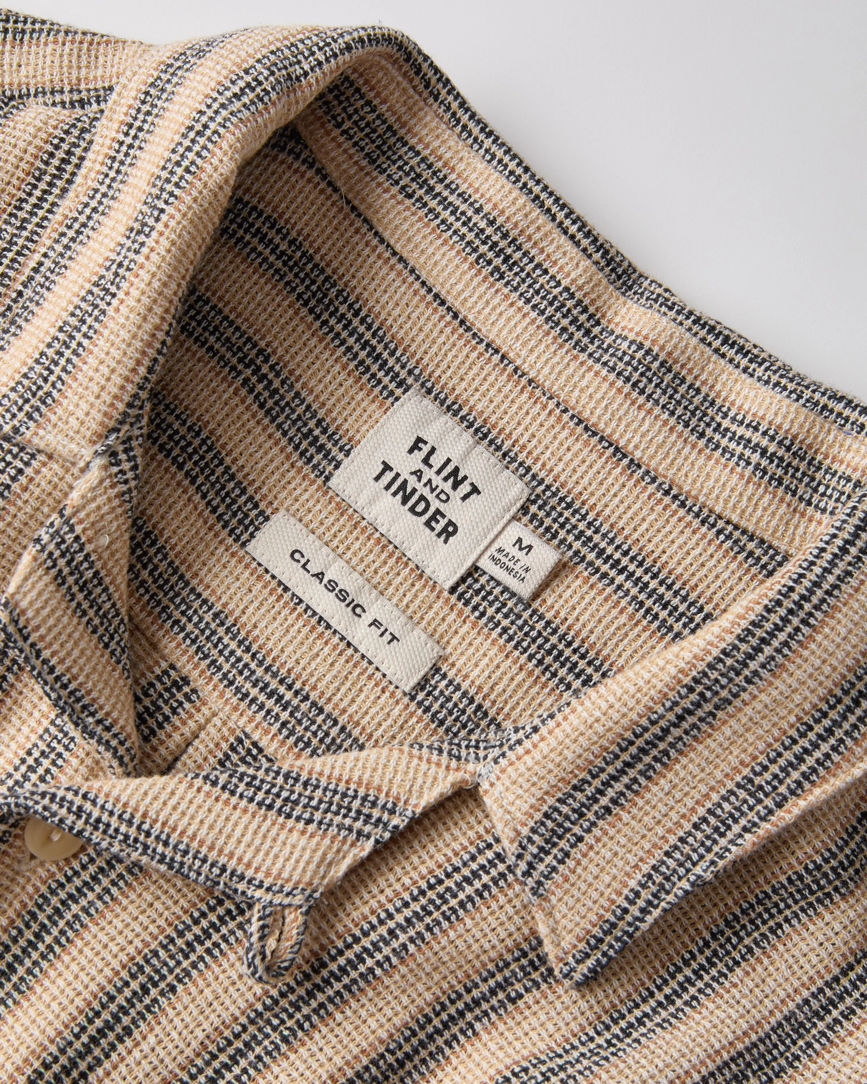 OVY Stripe Open Collar Short SleeveShirt Stripe Open Collar Short