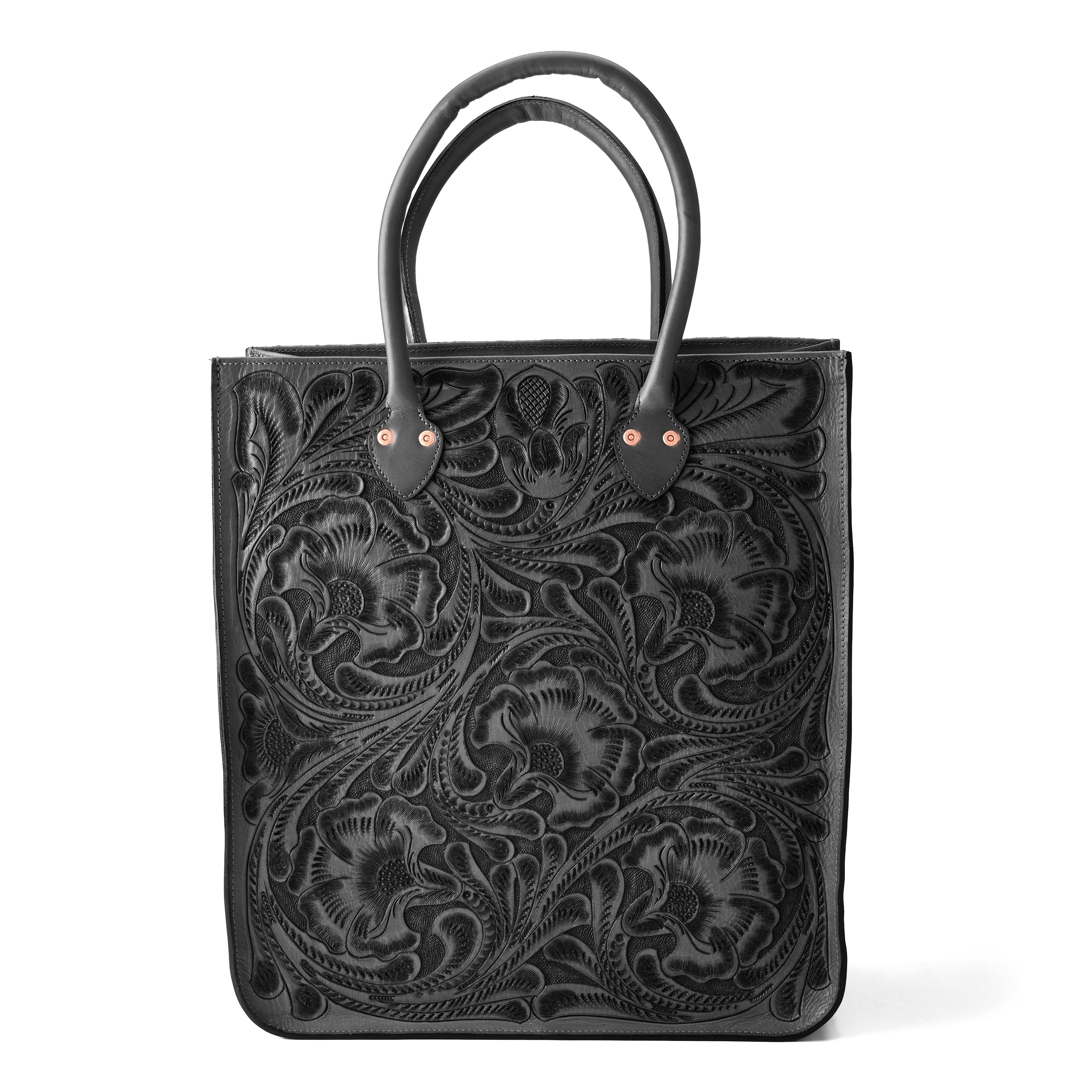 Wythe New York Western Hand Tooled Leather Tote Bag - Large