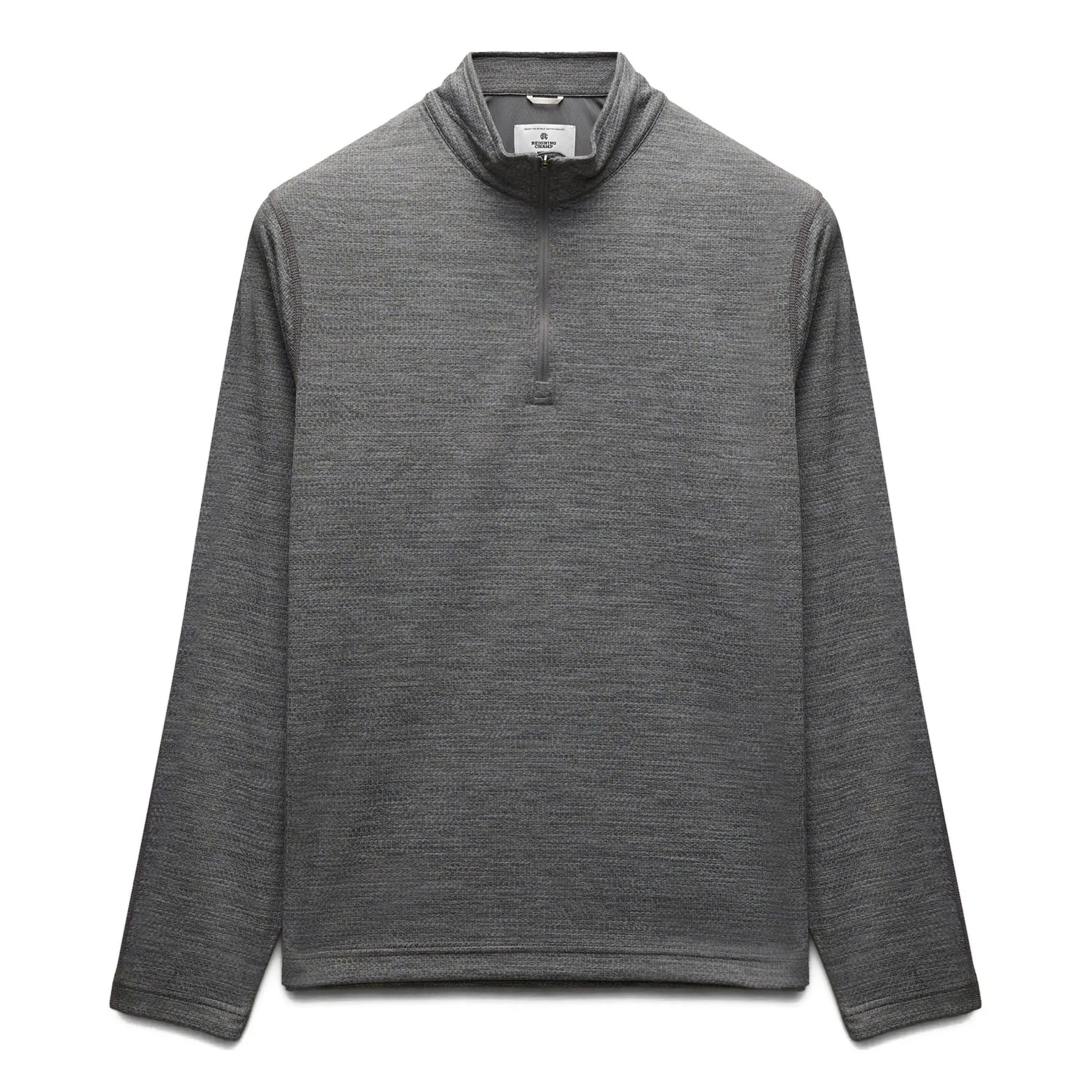 Reigning Champ Solotex Mesh Tiebreak Quarter Zip - Carbon Heather