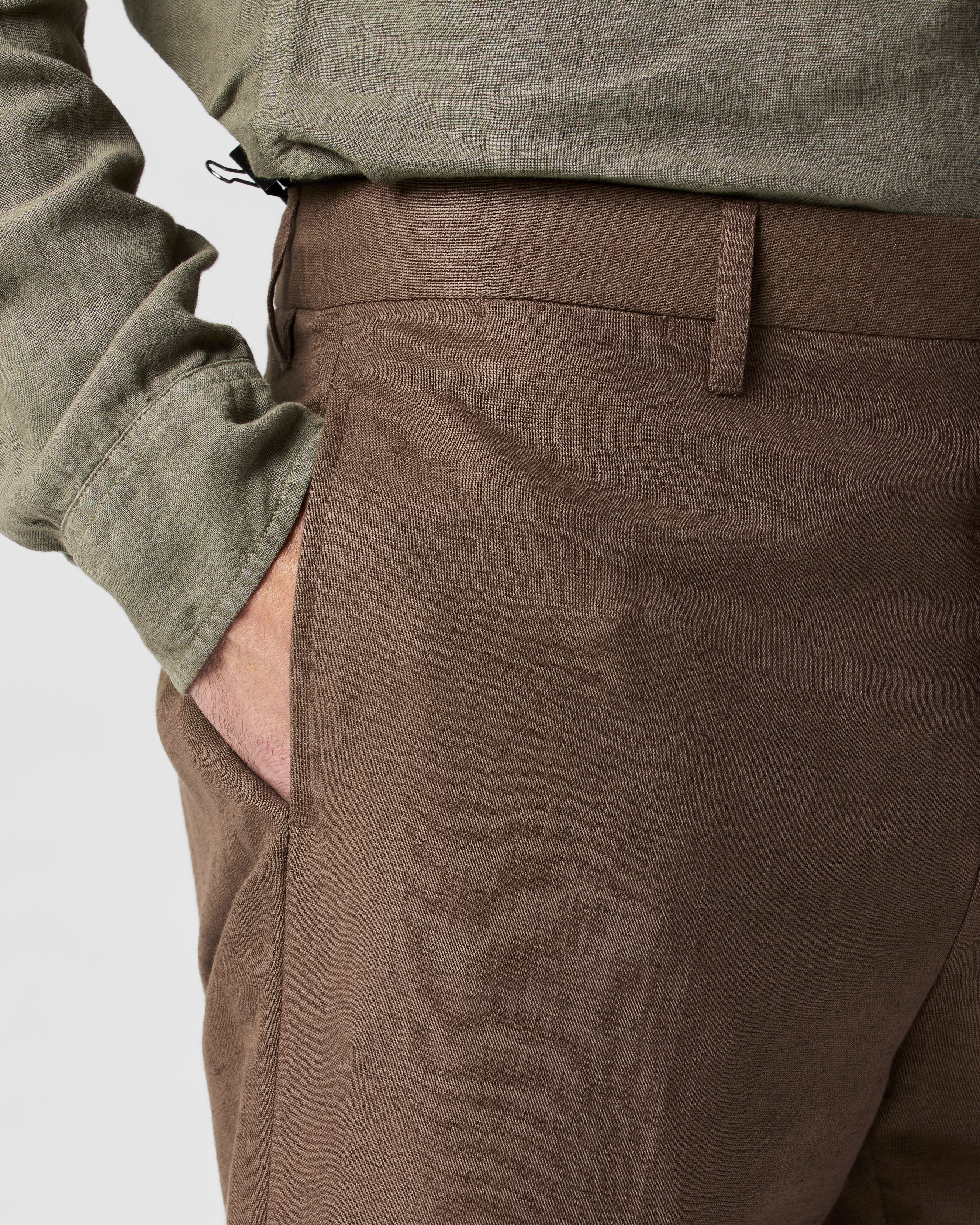Wills Rosedale Linen Trouser - Dark Brown | Chino Pants | Huckberry