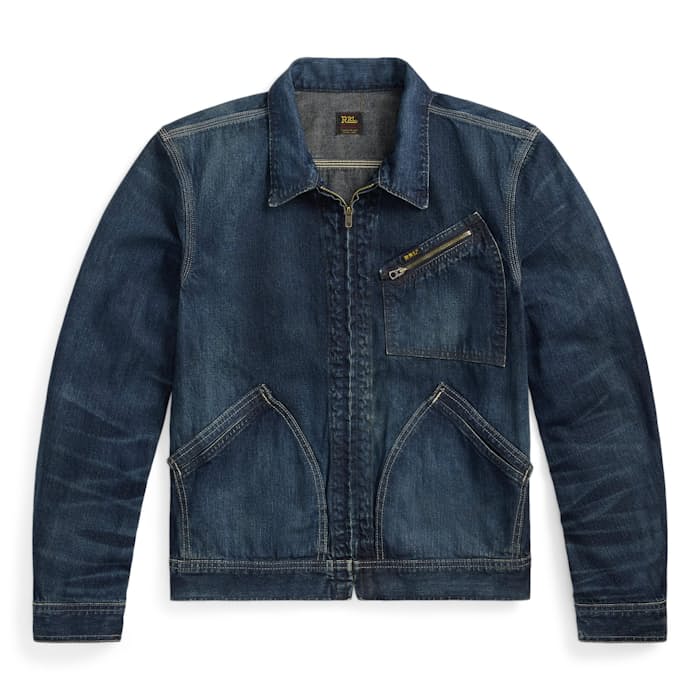RRL Ralph Lauren Fleece Pile Lined Denim Jacket Fremont