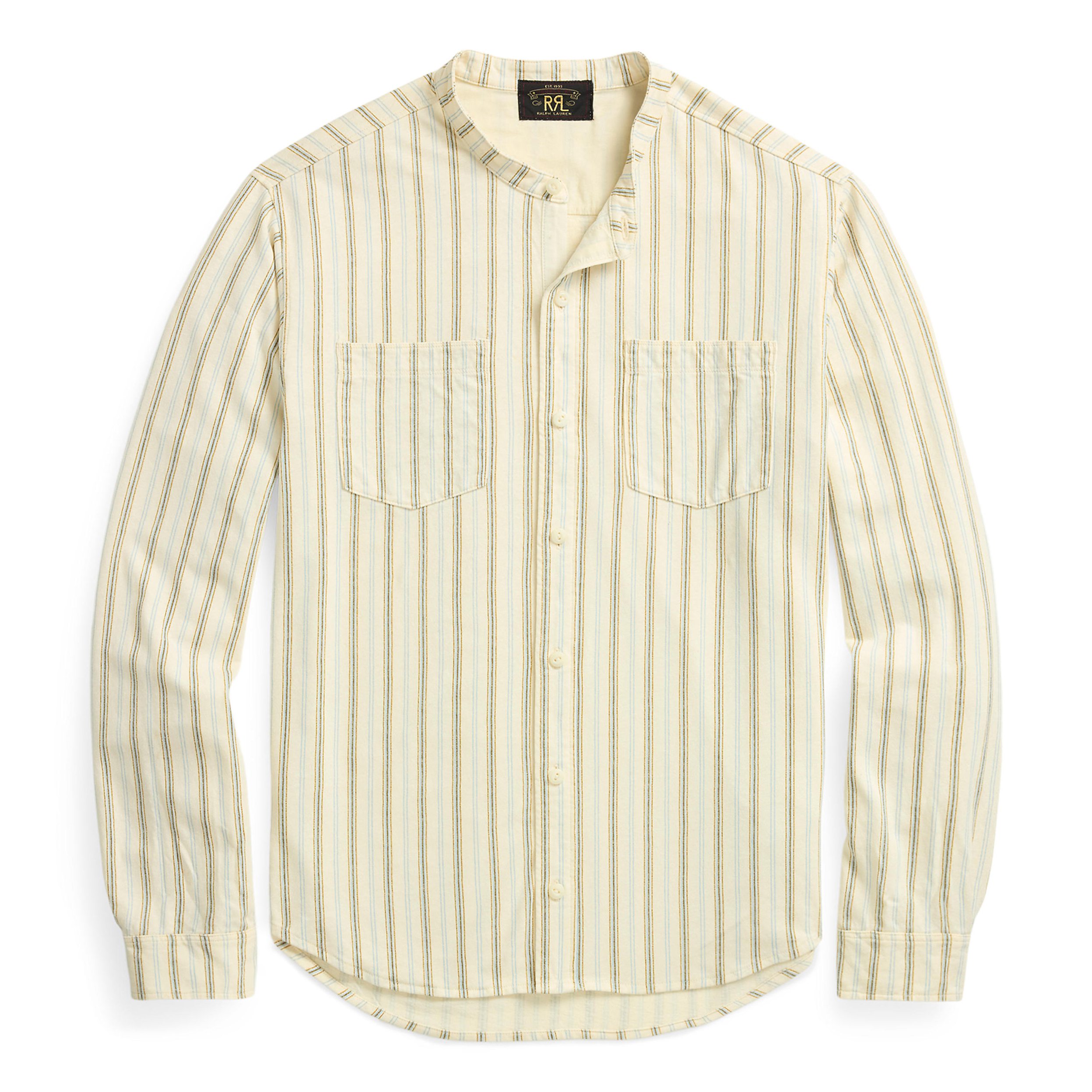 RRL Striped Linen-Cotton Jersey Shirt - Cream/Multi | Long Sleeve