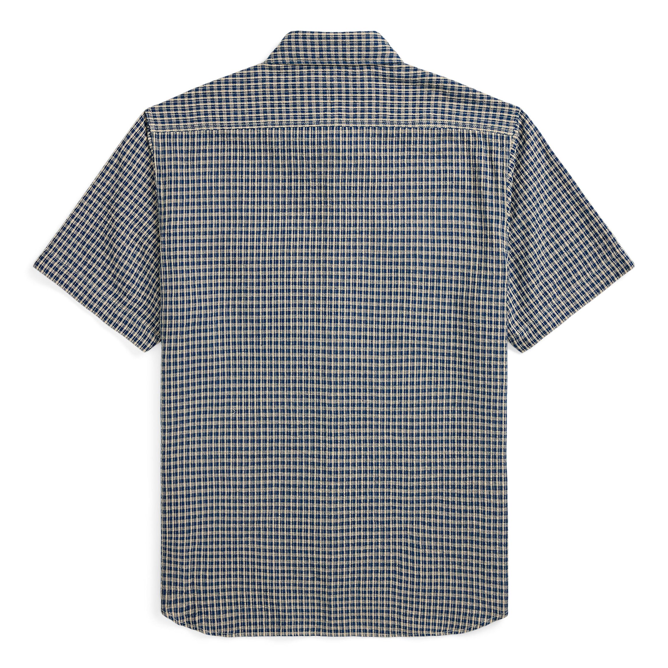 RRL Check Lee Workshirt - Indigo Check | Short Sleeve Shirts