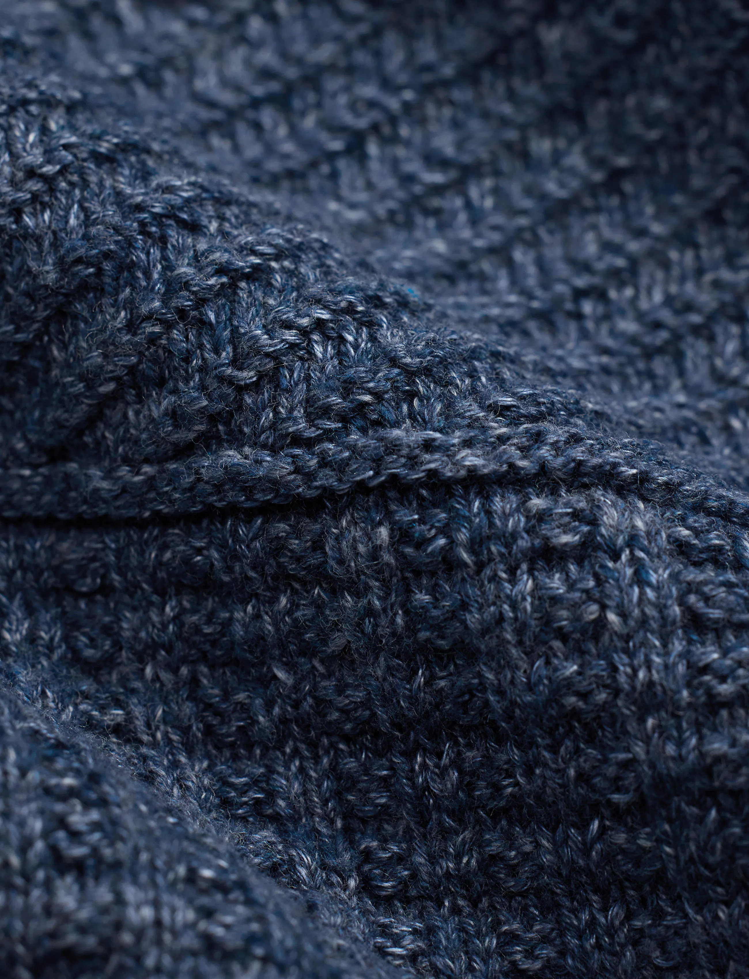 RRL Cotton-Linen Rollneck Sweater - Blue Multi | Fisherman