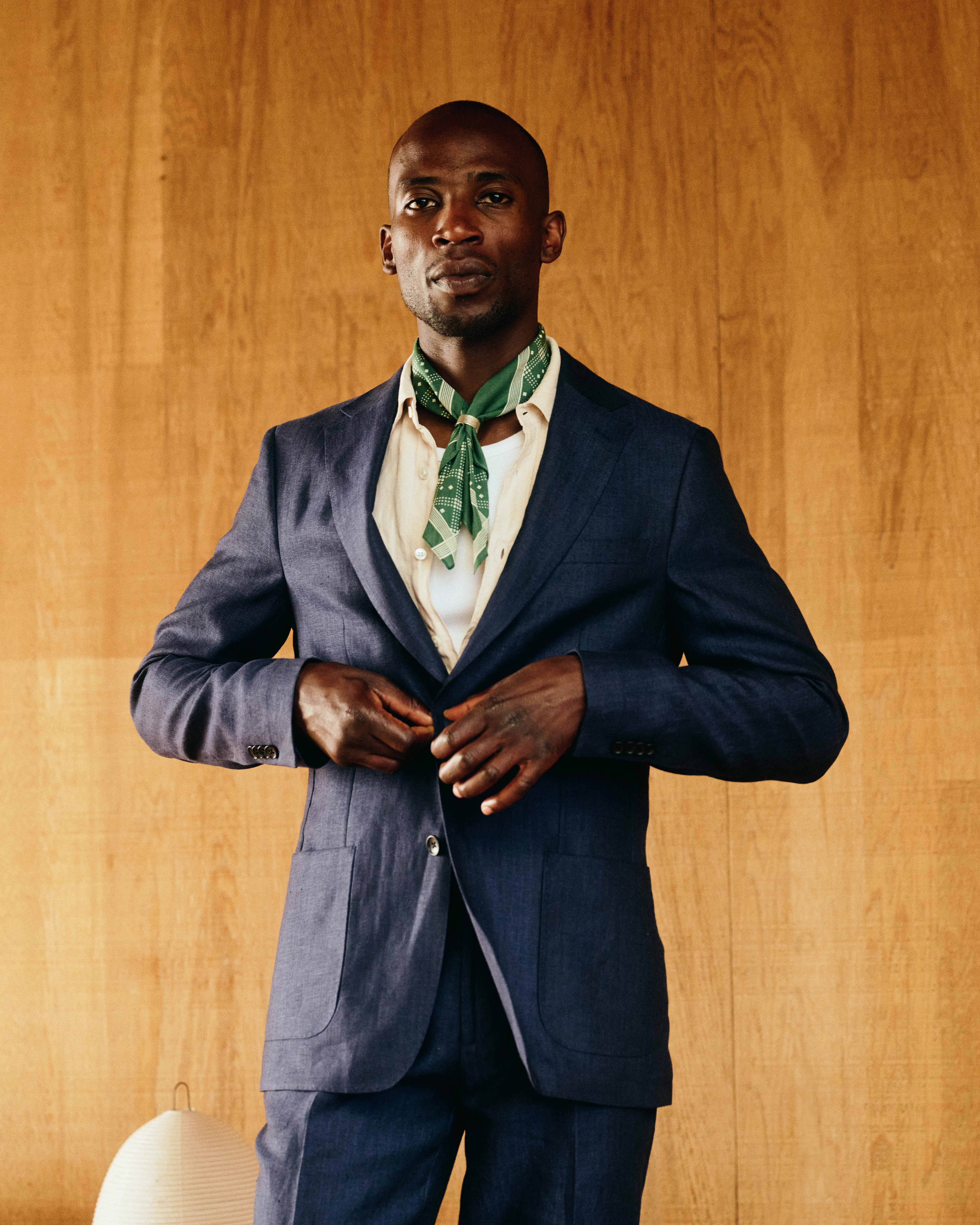Taylor Stitch The Stevens Linen Herringbone Blazer - Navy