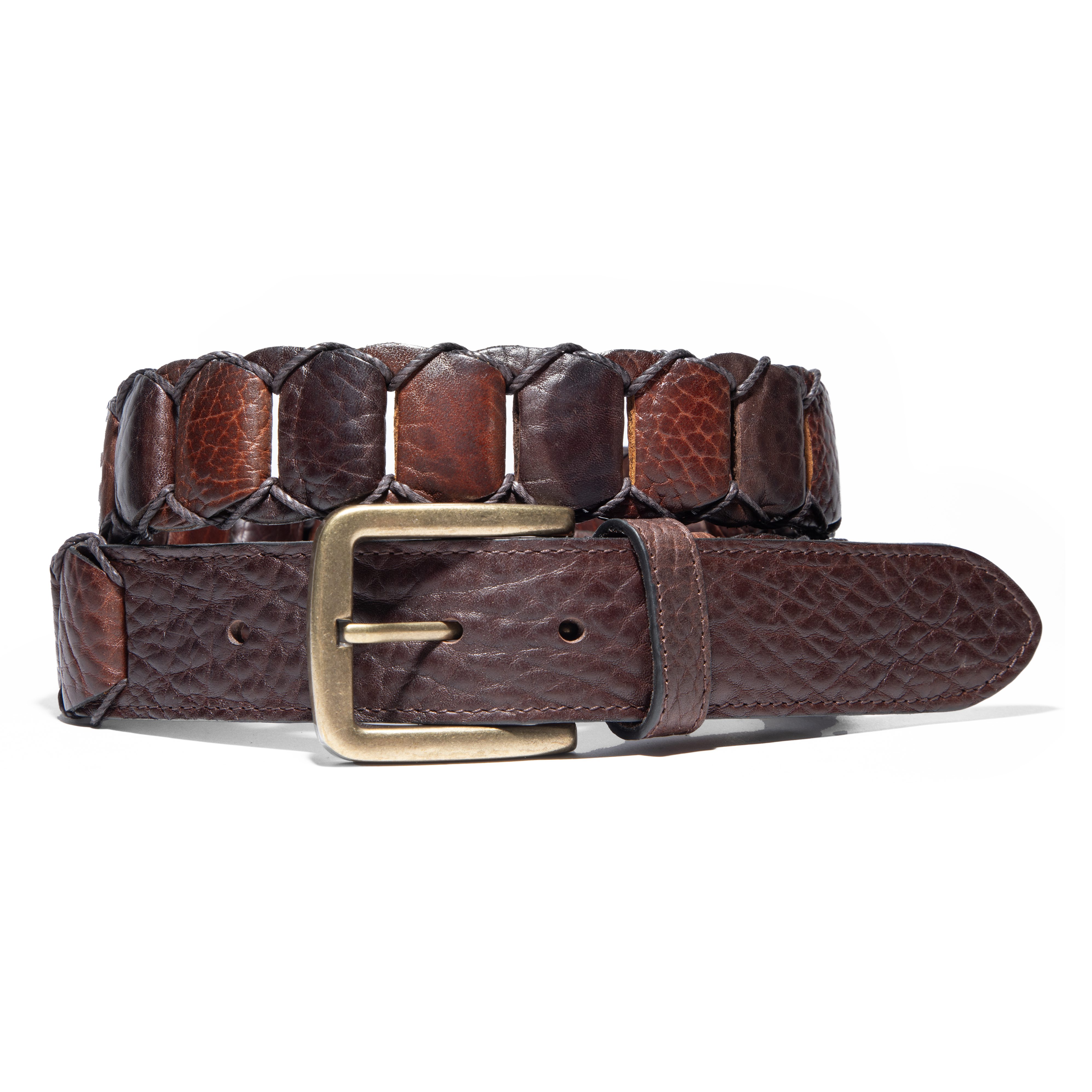 Will Leather Goods Buffalo Link Belt - Brown / Cognac | Dress