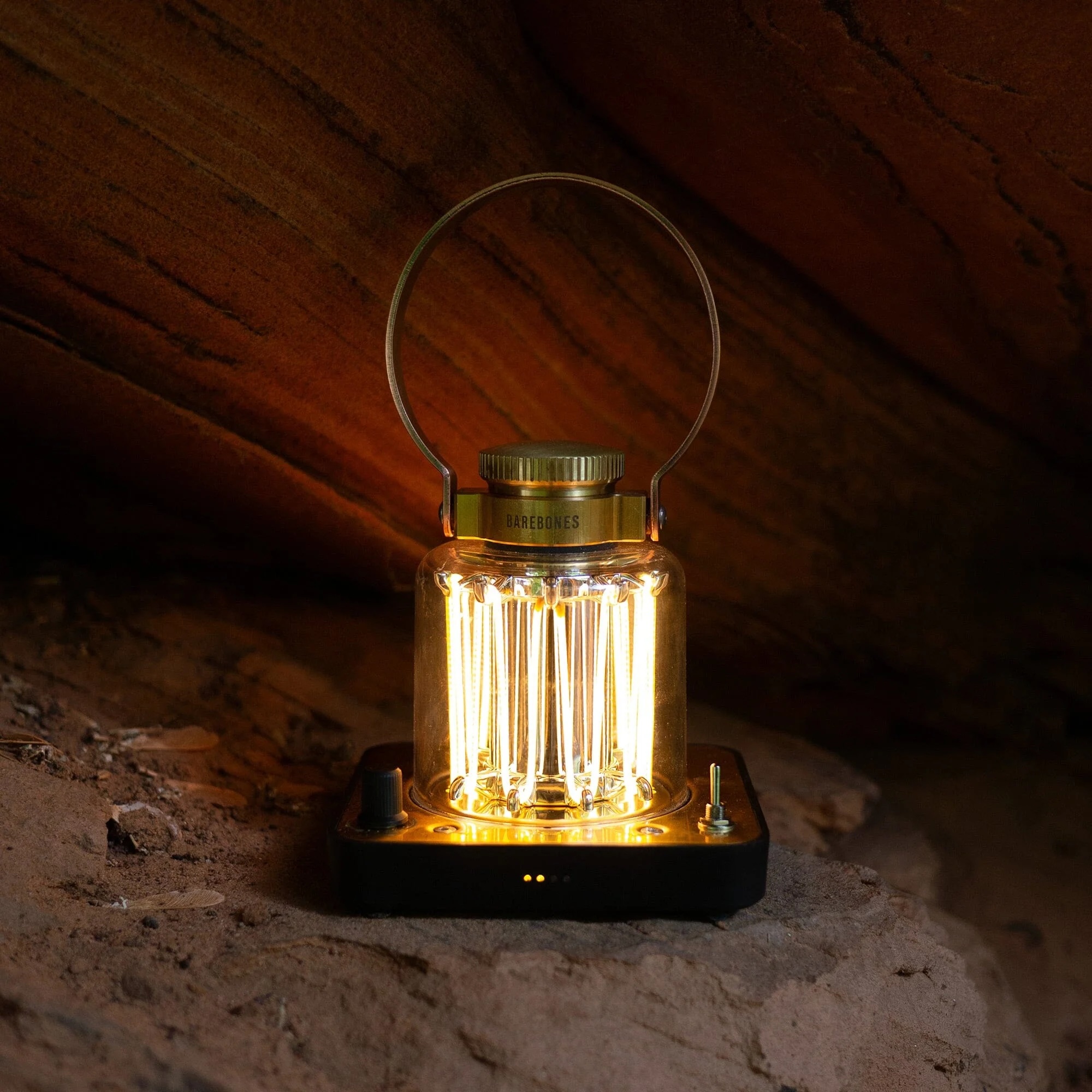 Barebones Block Tower Lantern - Gold | Lighting | Huckberry