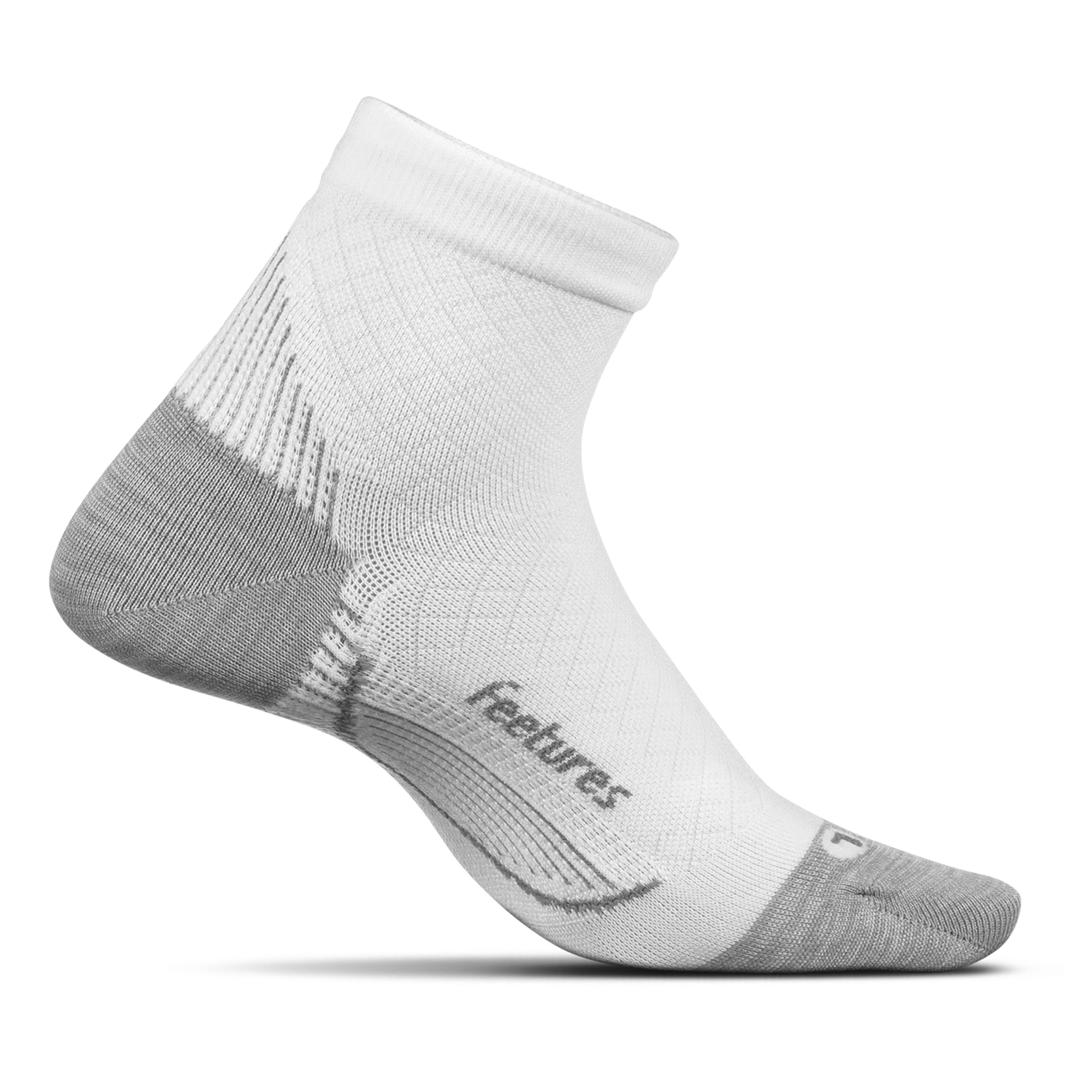 Feetures PF Relief Light Cushion Quarter Socks White Socks
