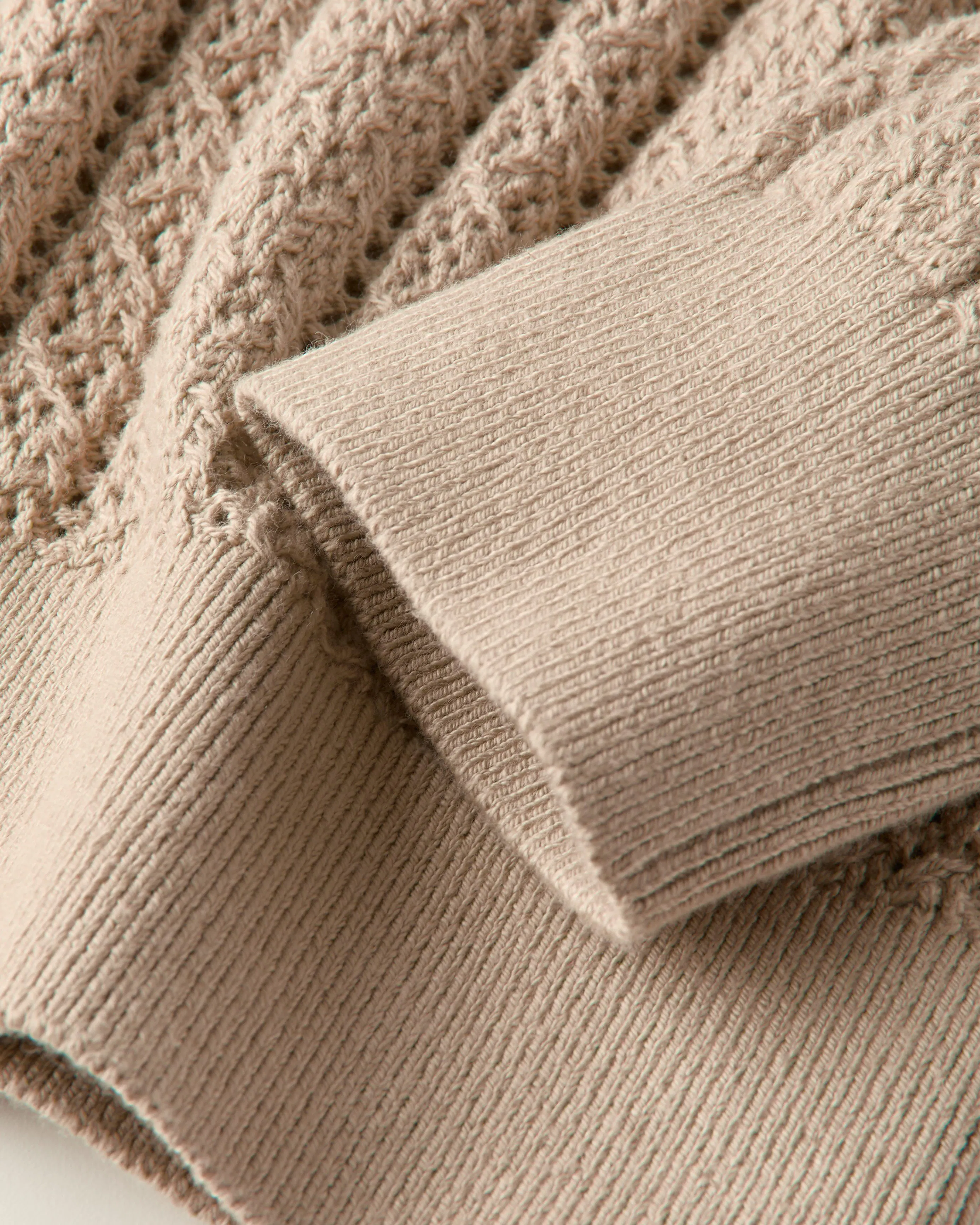 Flint and Tinder Open Knit Stitch Crewneck Sweater - Natural 