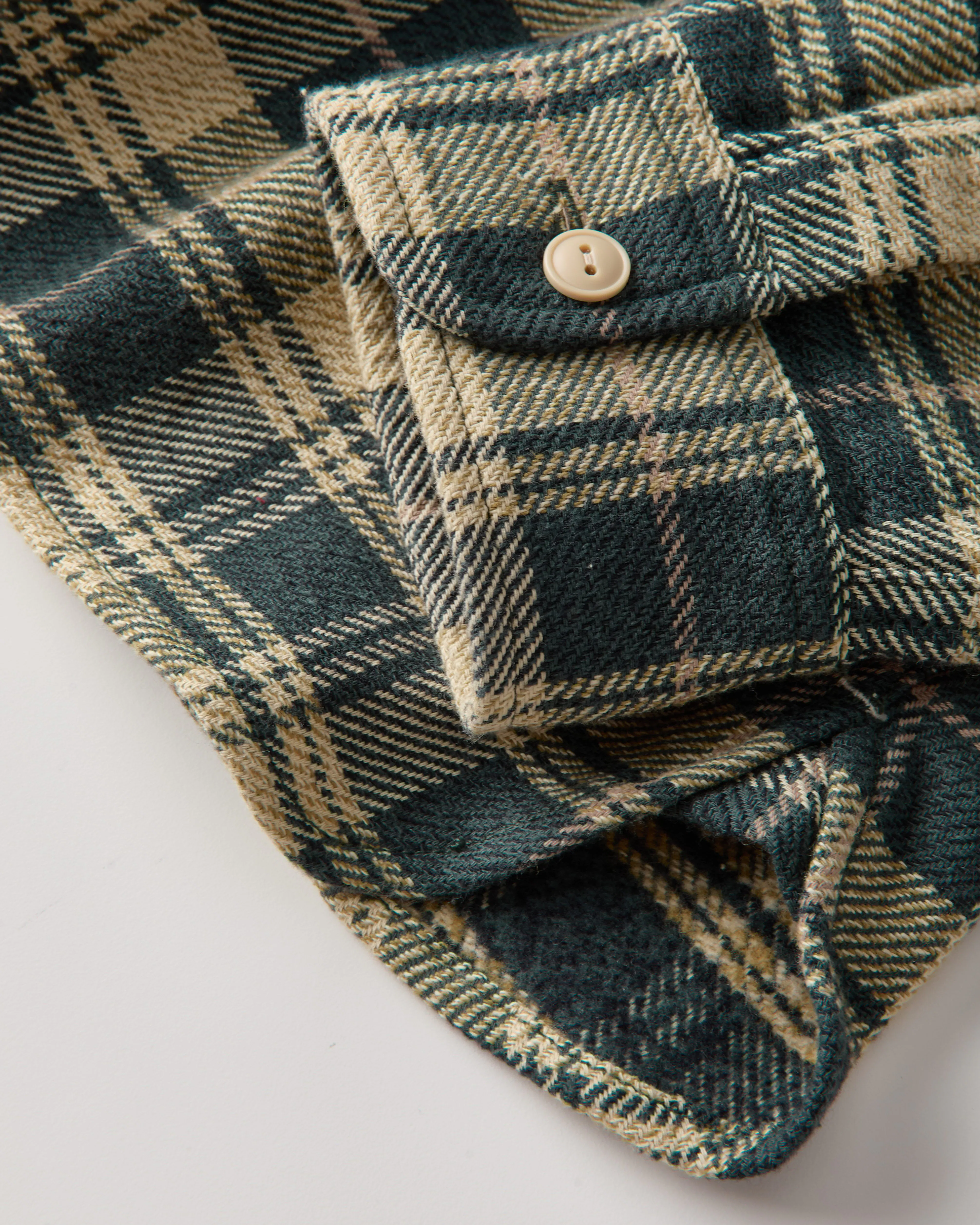Flint and Tinder Flannel Crossback Workshirt - Scarab Plaid