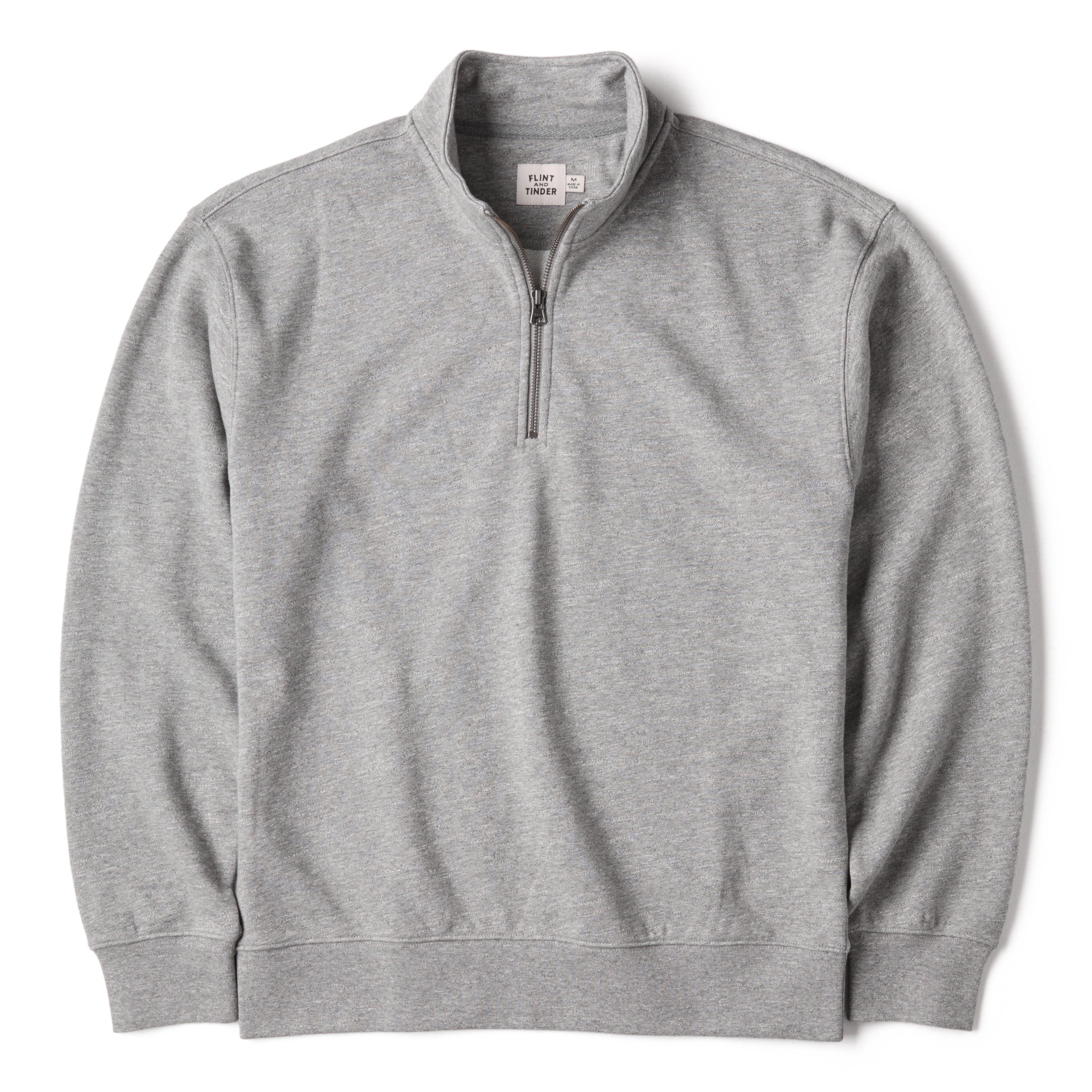 Flint and Tinder Midweight Terry Half-Zip Sweatshirt - Heather